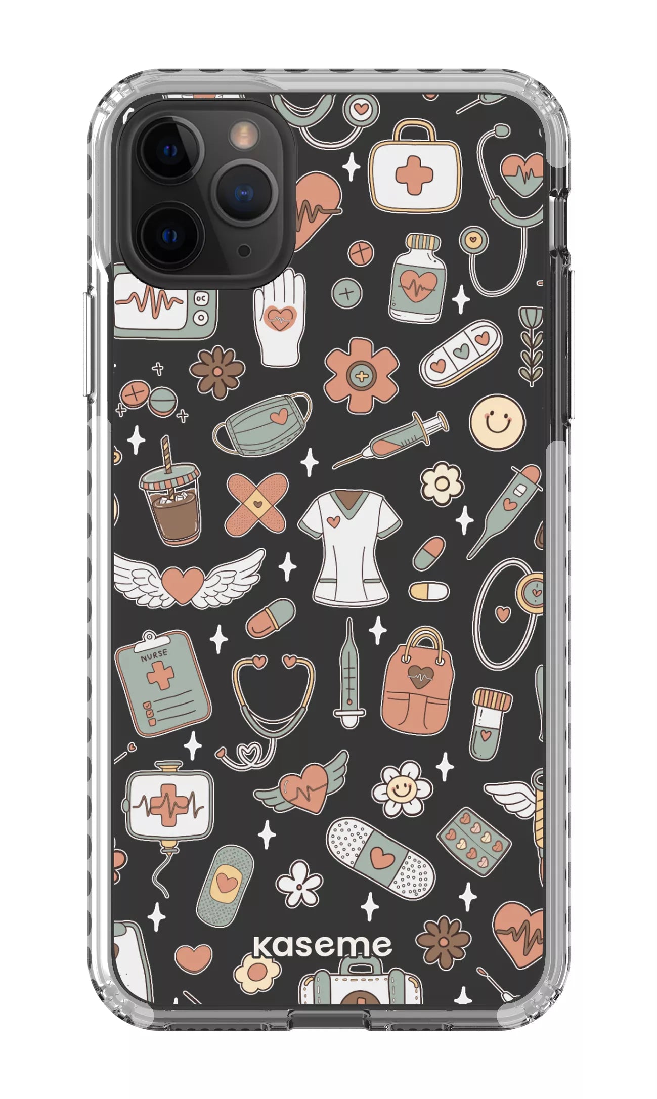 iPhone 11 Pro Max Clear Case - White Code Clear Case -