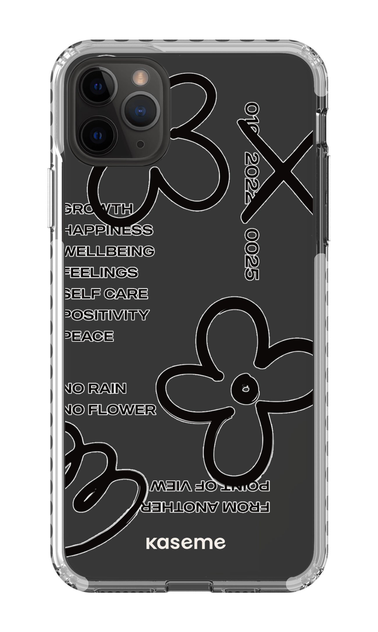 iPhone 11 Pro Max Clear Case - White Feelings black Clear Case -