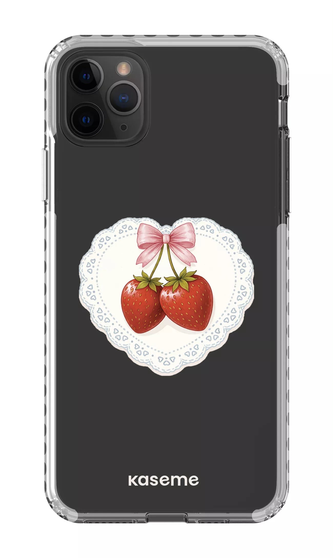 iPhone 11 Pro Max Clear Case - White Fresa Lace Clear Case -