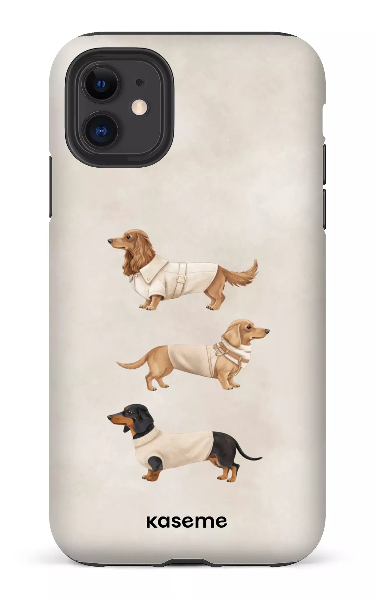iPhone 11 Tough Matte Doxies Club Beige -