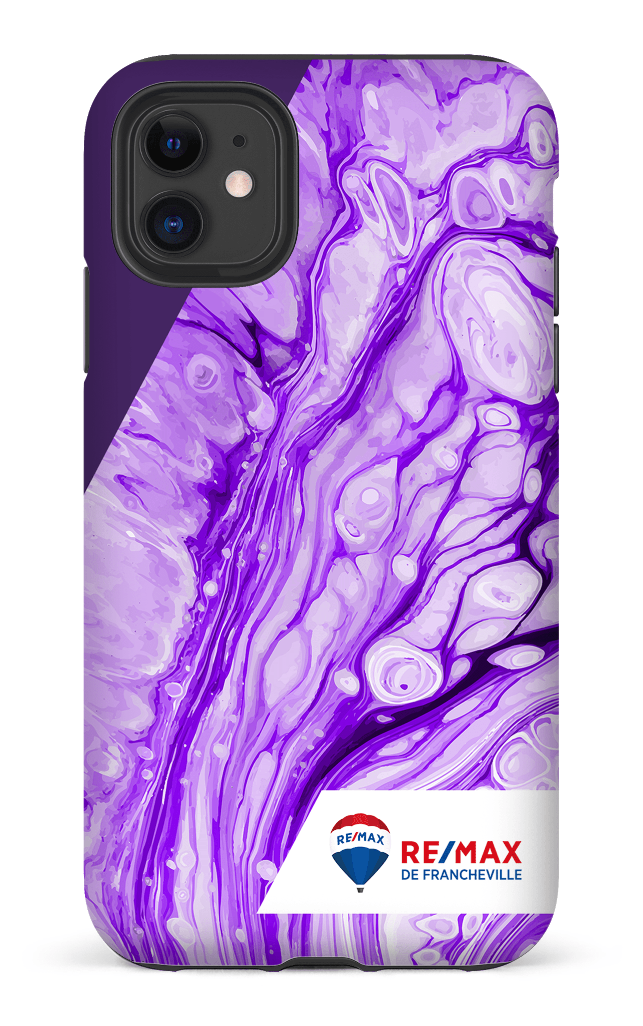 iPhone 11 Tough Matte Peinture marbrée claire violette de Francheville -