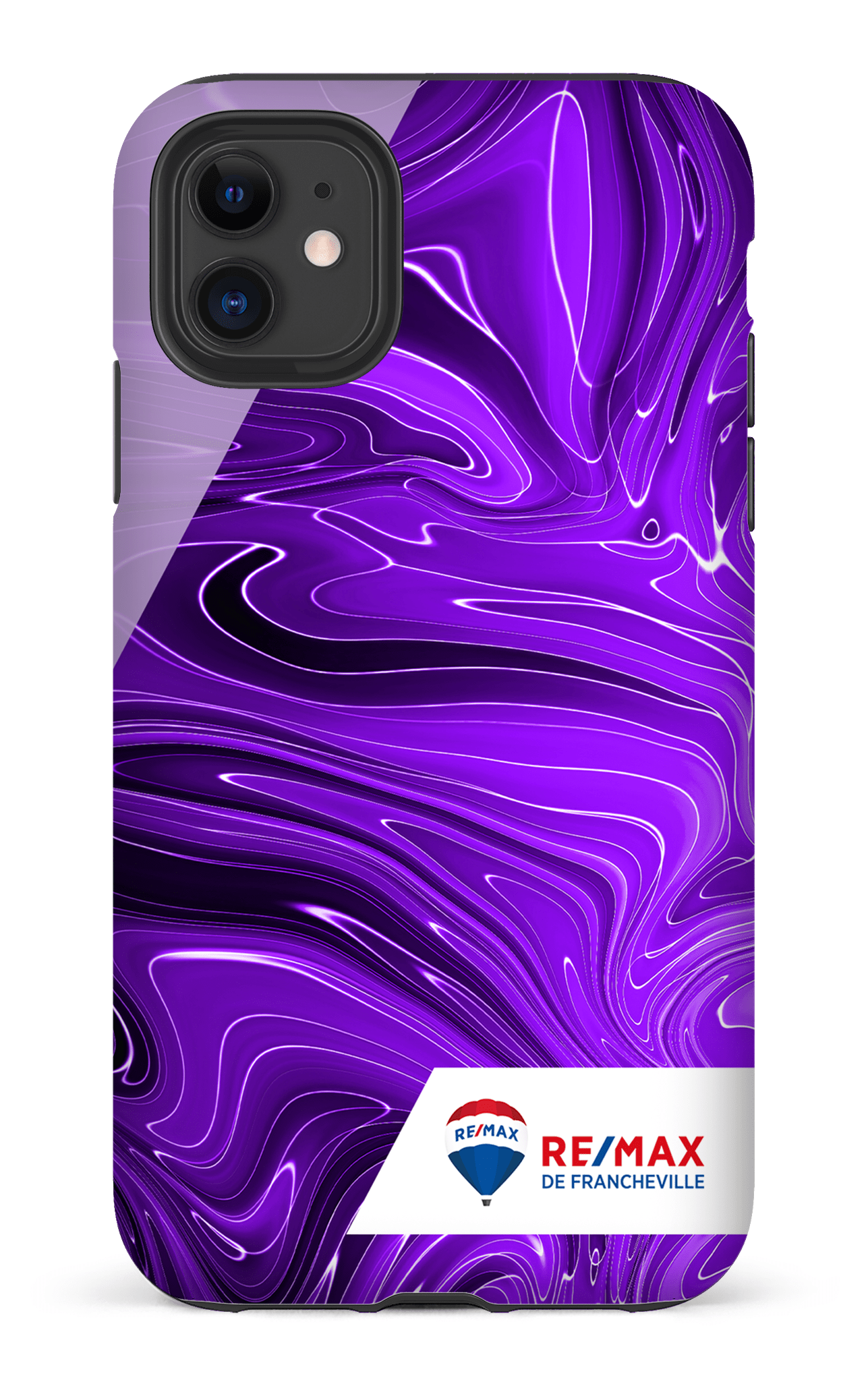 iPhone 11 Tough Matte Peinture marbrée sombre violette de Francheville -