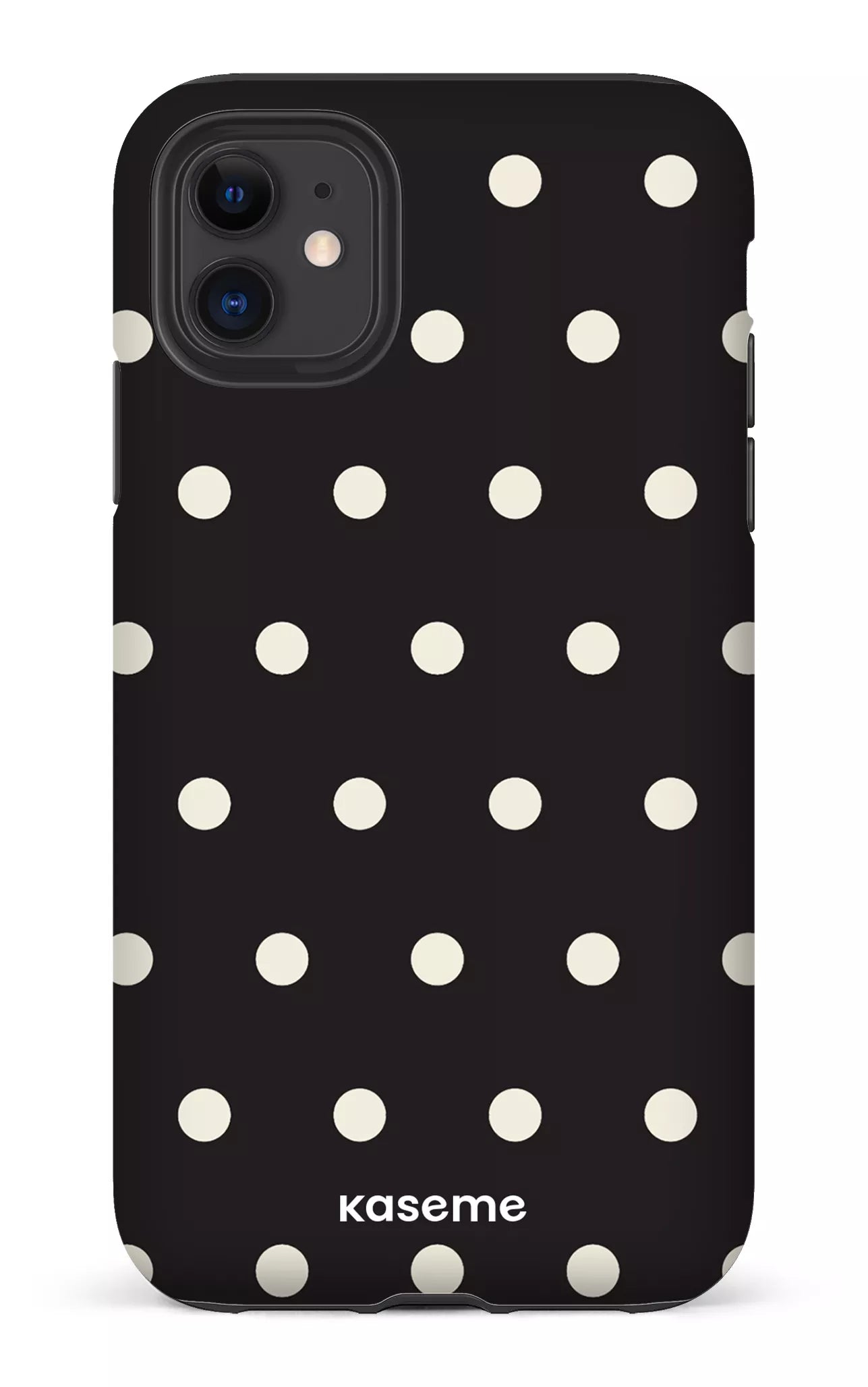 iPhone 11 Tough Matte Polka Black -