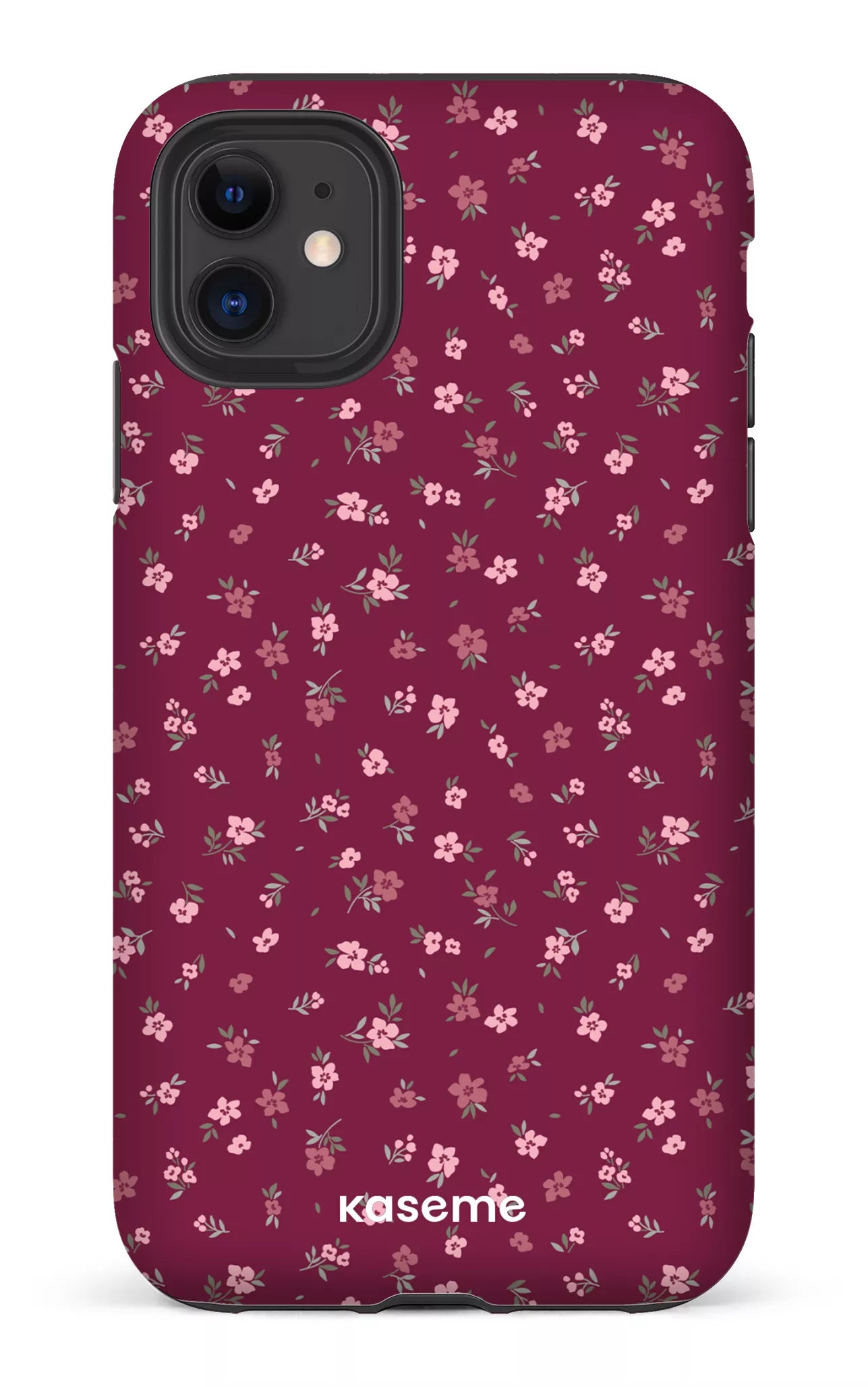 iPhone 11 Tough Matte Porcelain Blossom Burgundy -