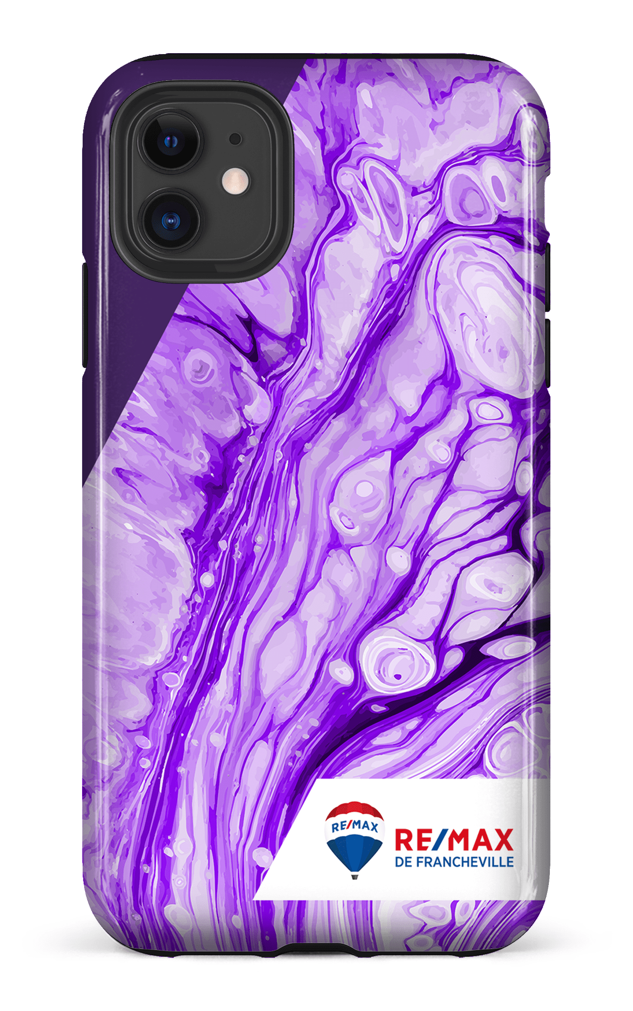 iPhone 11 Tough Peinture marbrée claire violette de Francheville -