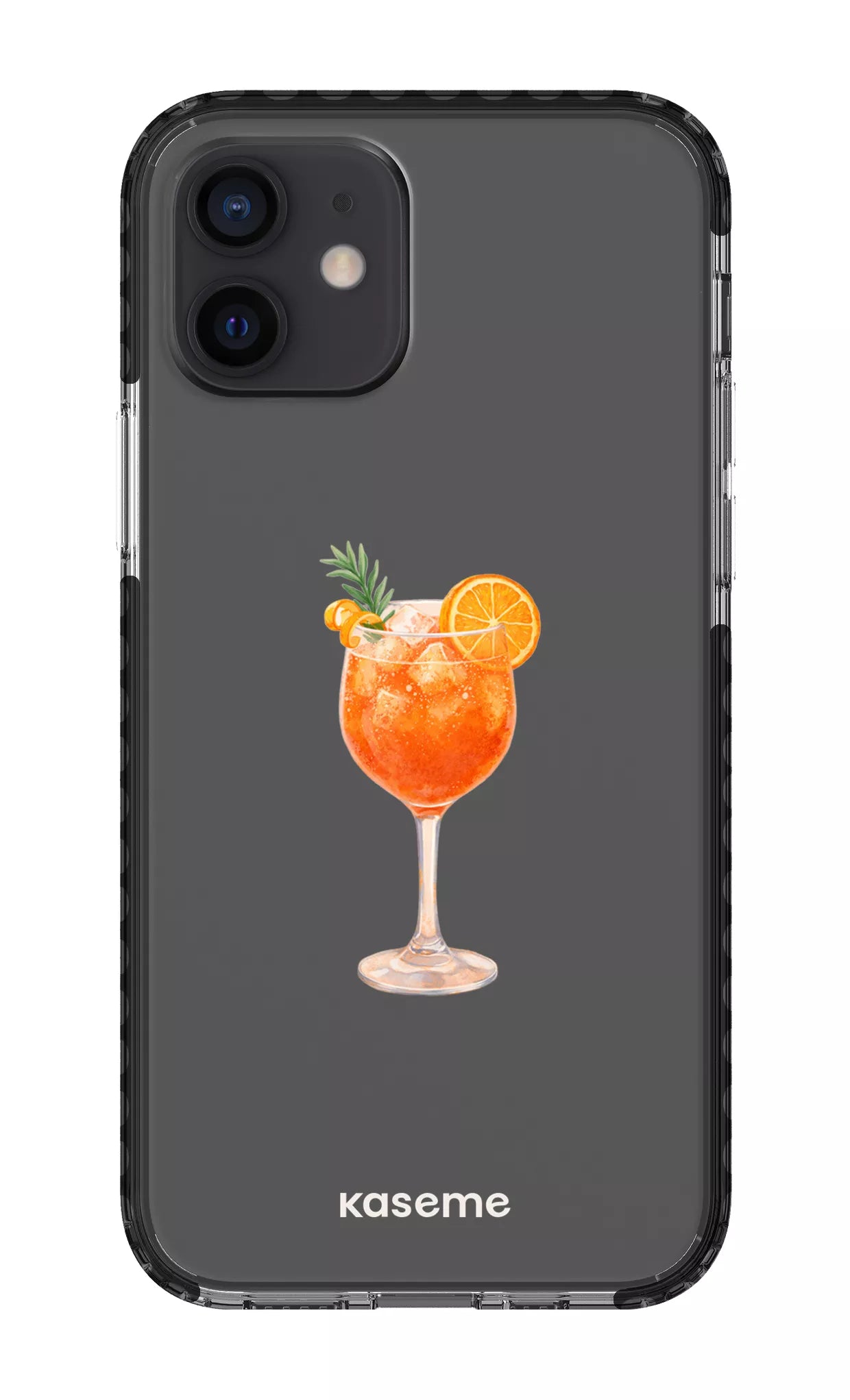iPhone 12 Clear Case - Black Aperol Sunset Clear Case -