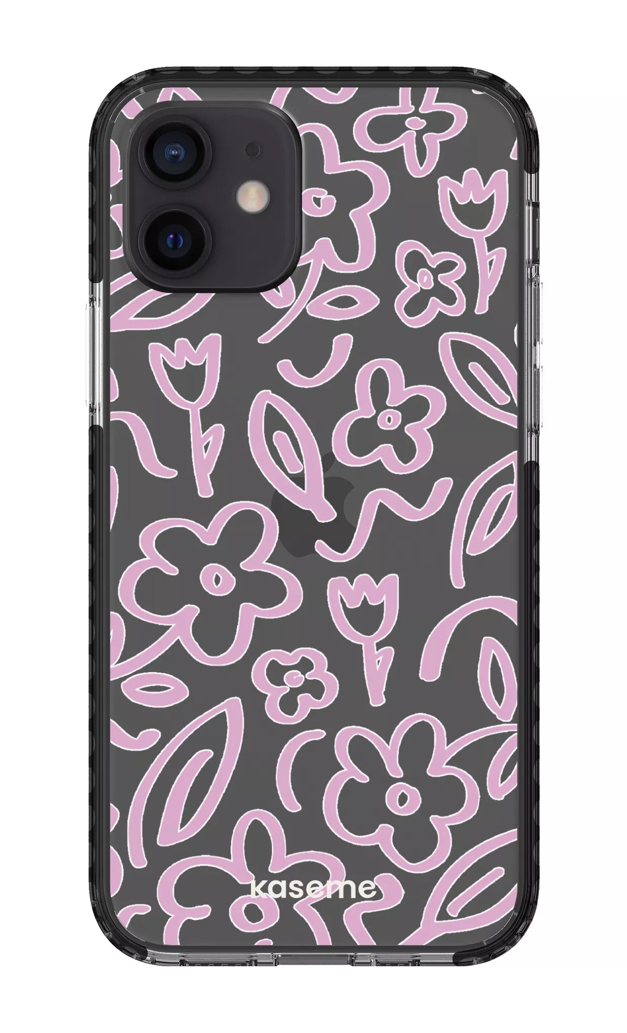 iPhone 12 Clear Case - Black Brooklyn pink Clear Case -