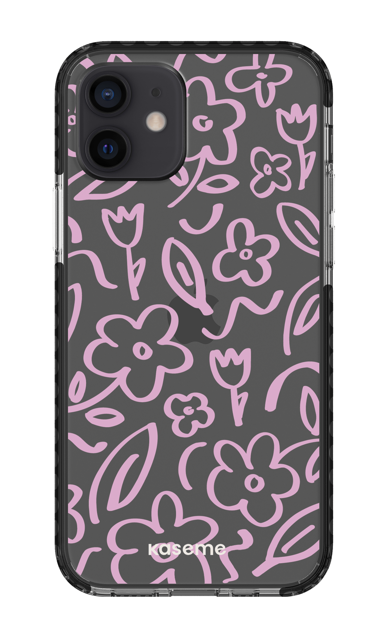 iPhone 12 Clear Case - Black Brooklyn pink clear case -