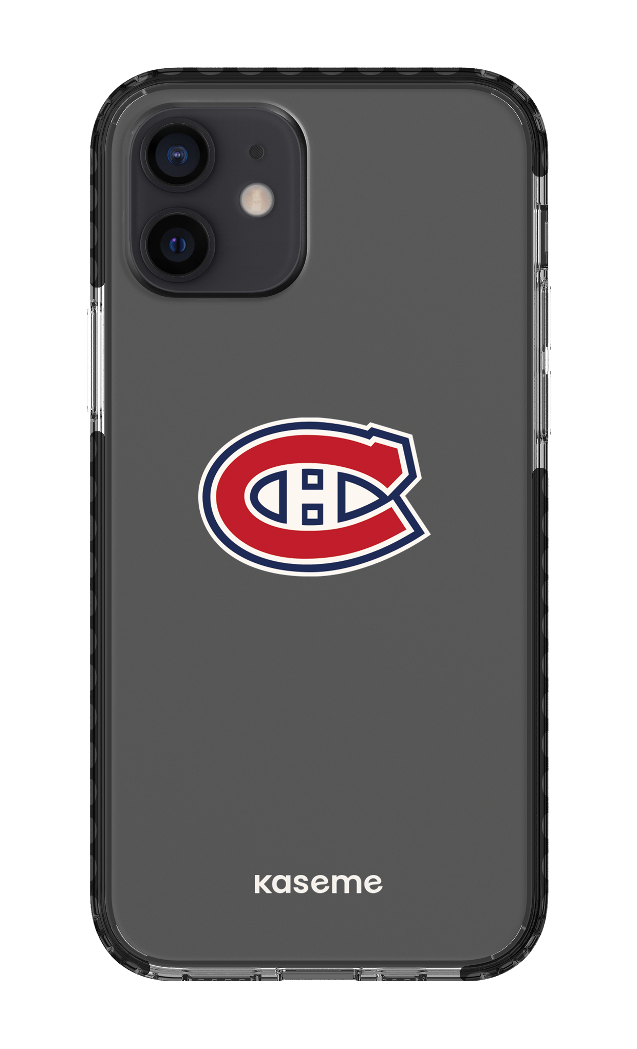 iPhone 12 Clear Case - Black Canadiens Logo Clear -