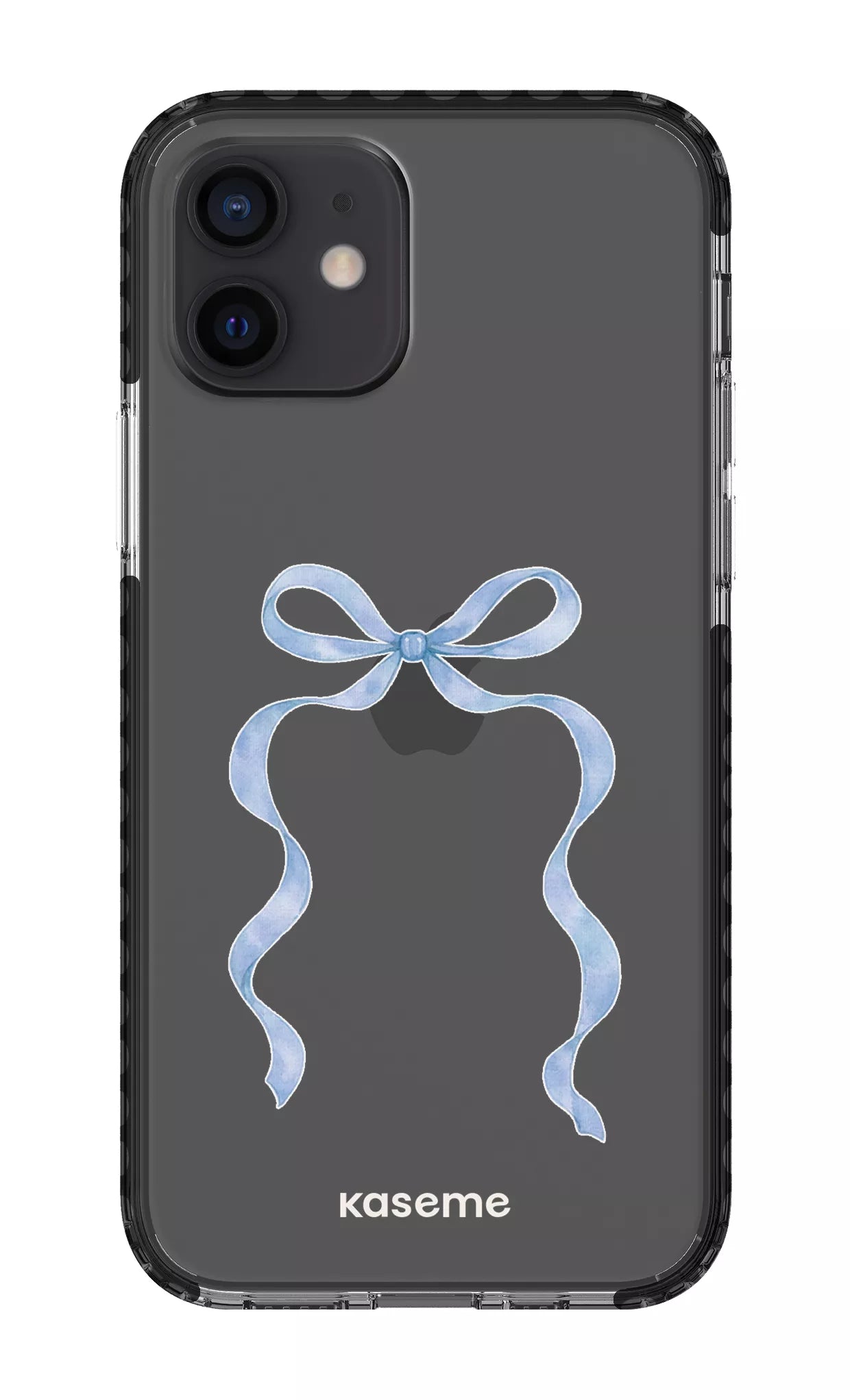 iPhone 12 Clear Case - Black Celeste Blue Clear Case -