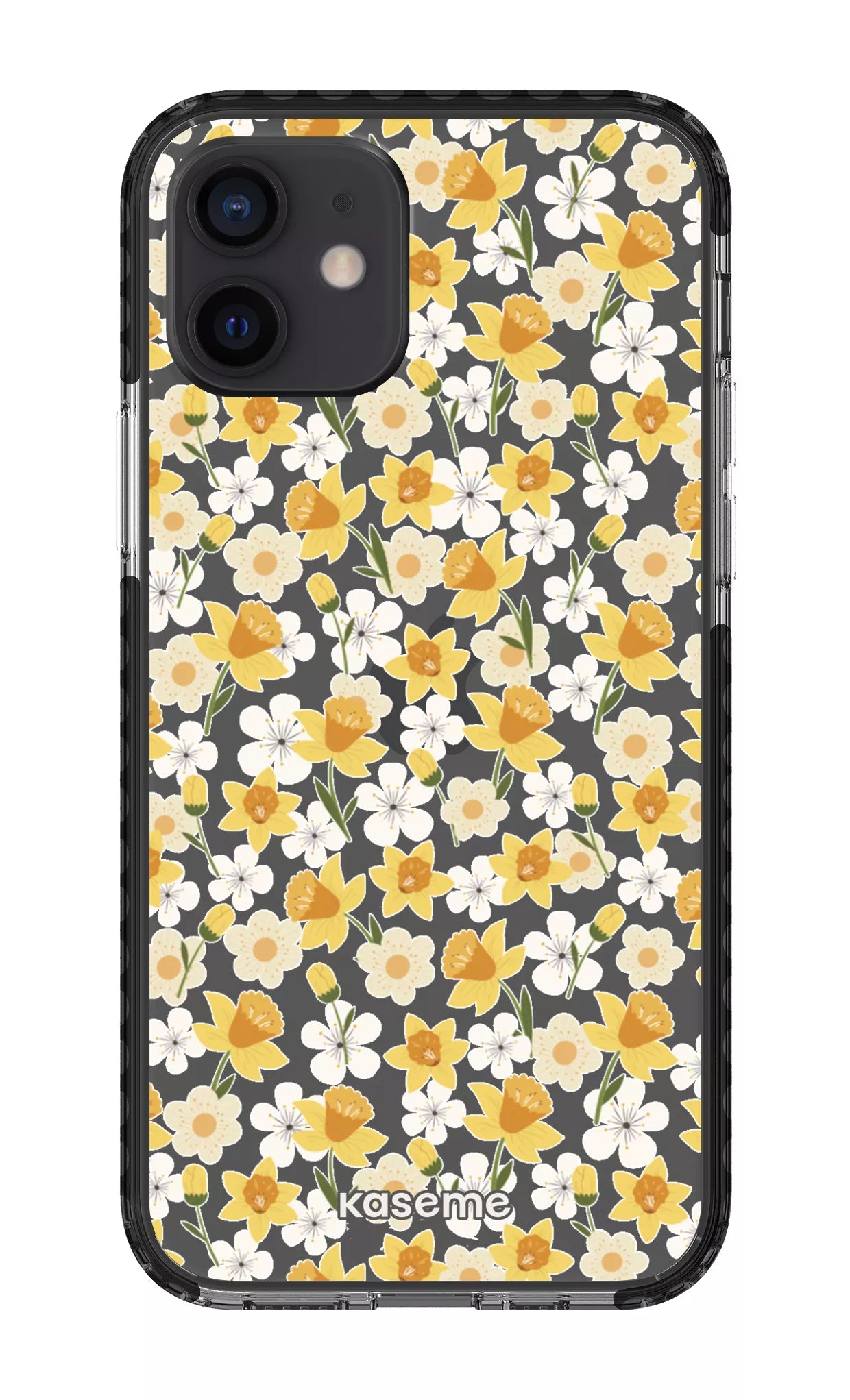 iPhone 12 Clear Case - Black Daffodil Clear Case -