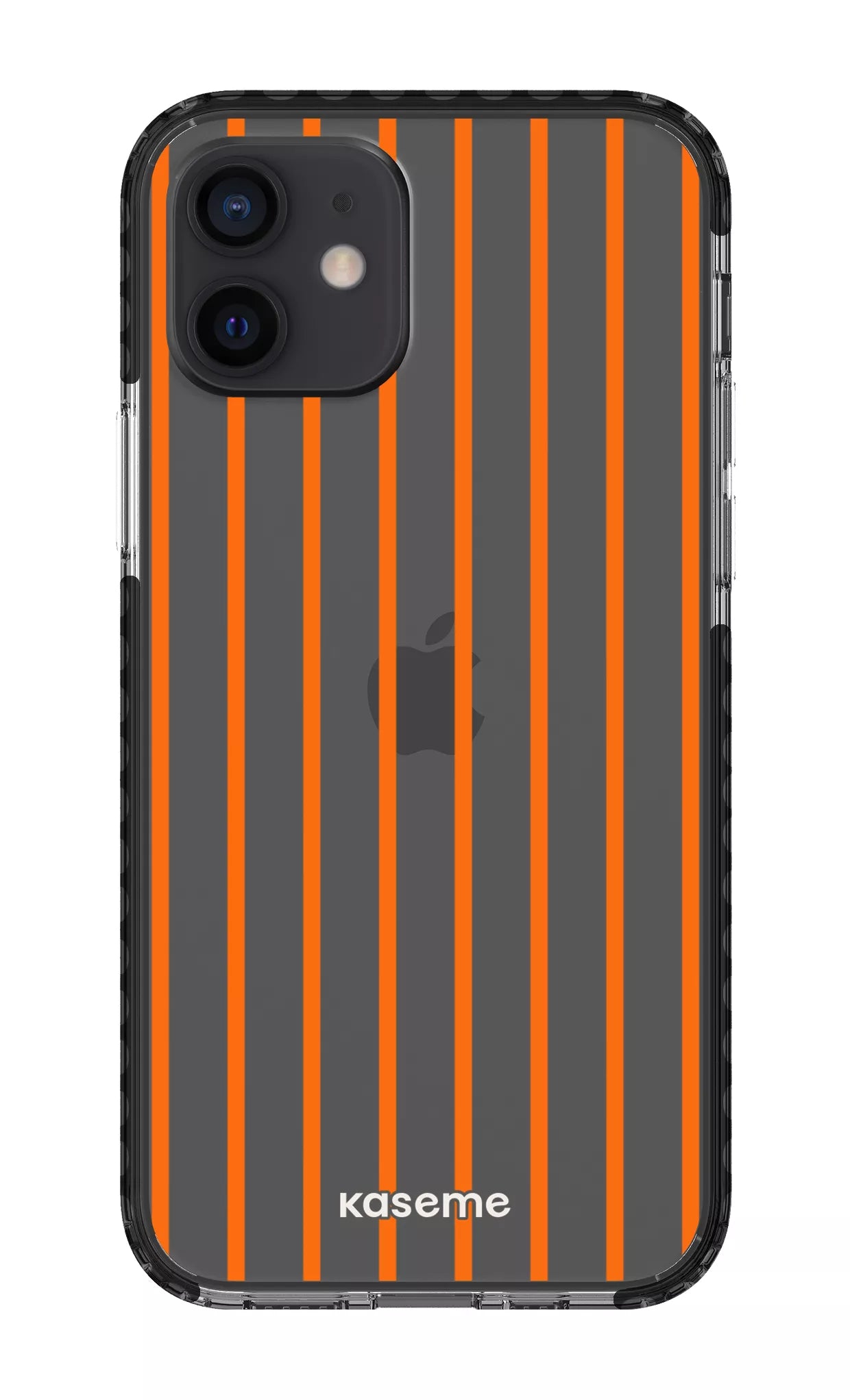 iPhone 12 Clear Case - Black Dolce Striscia Orange Clear Case -