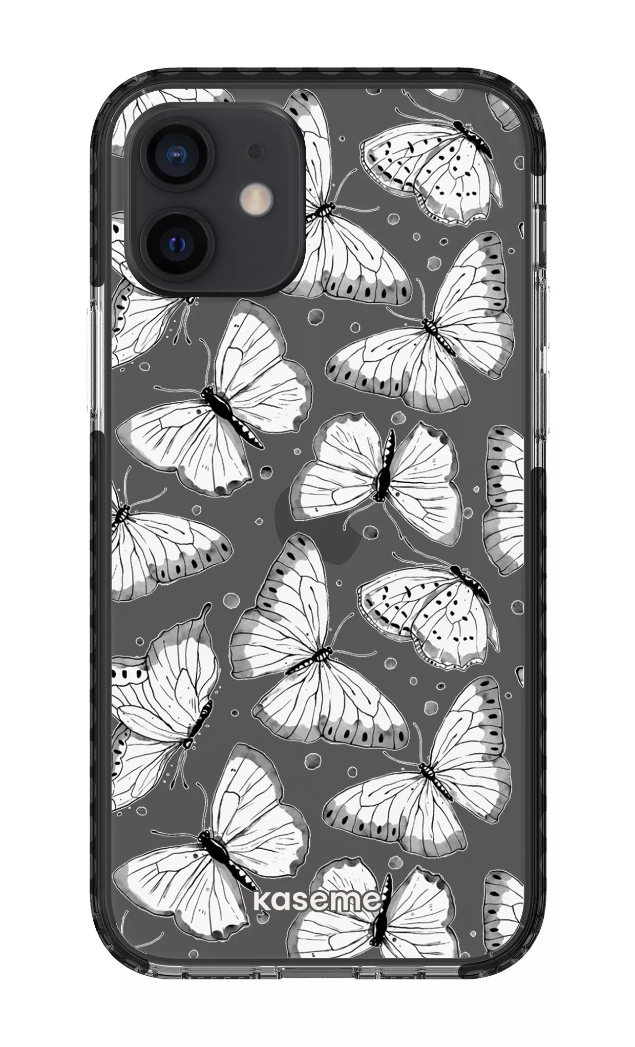 iPhone 12 Clear Case - Black Float Clear Case -