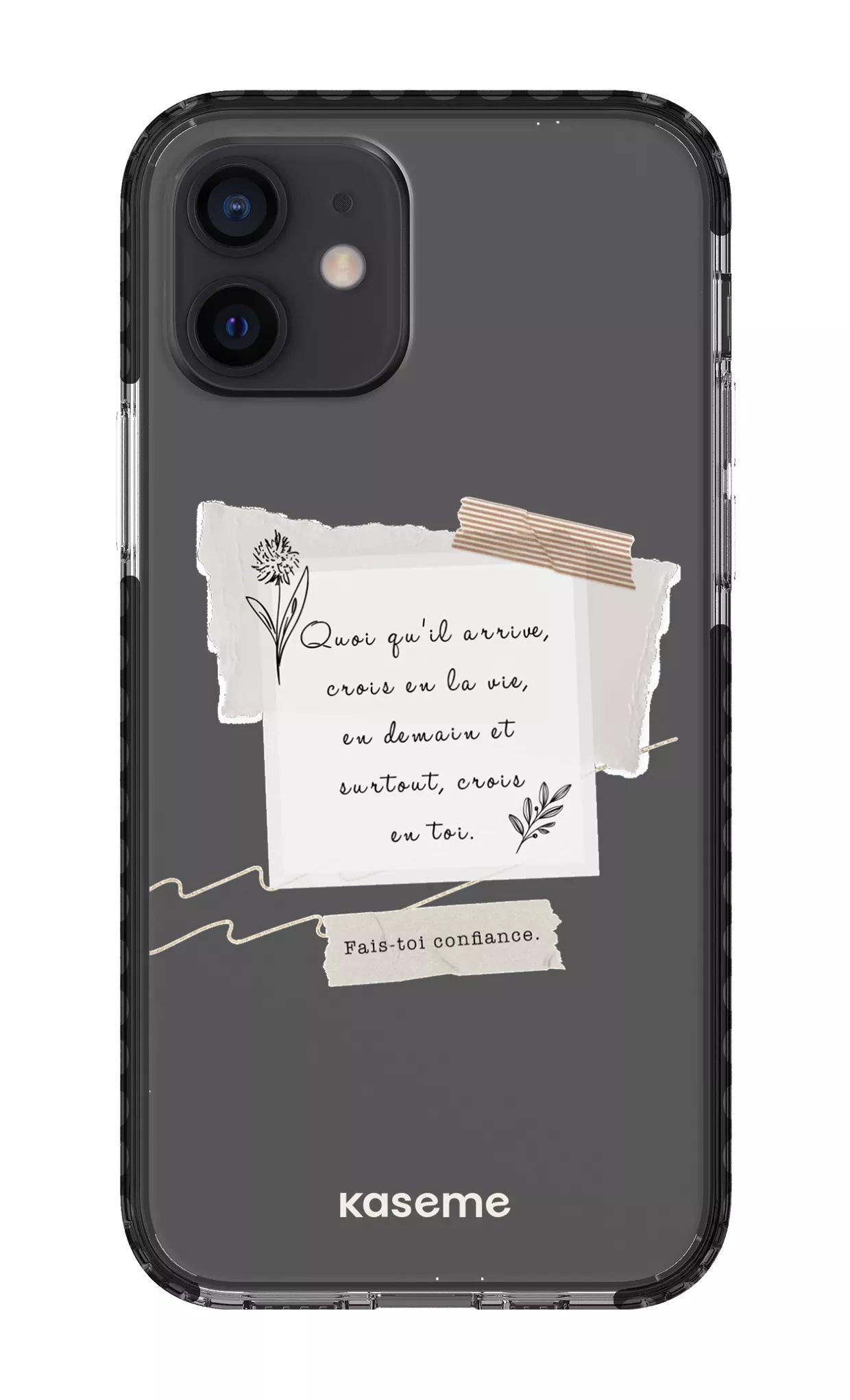 iPhone 12 Clear Case - Black Foi Clear Case -