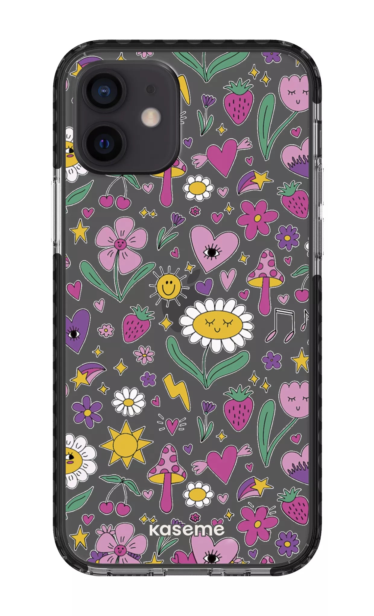 iPhone 12 Clear Case - Black Hypnotize Clear Case -