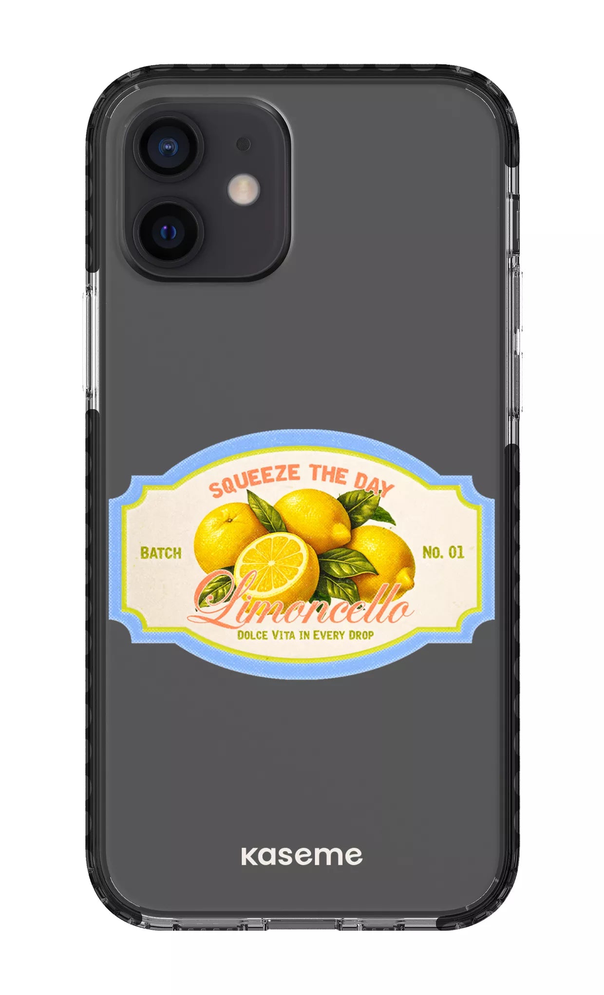 iPhone 12 Clear Case - Black Limoncello Clear Case -