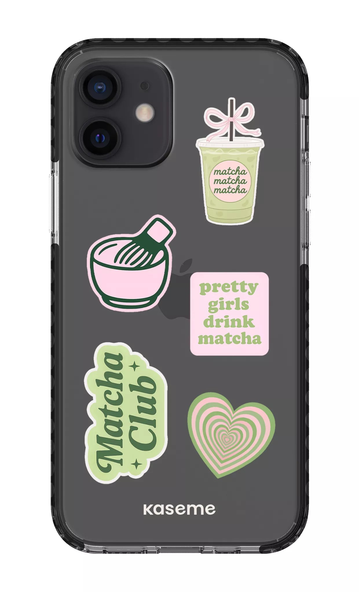 iPhone 12 Clear Case - Black Matcha Clear Case -