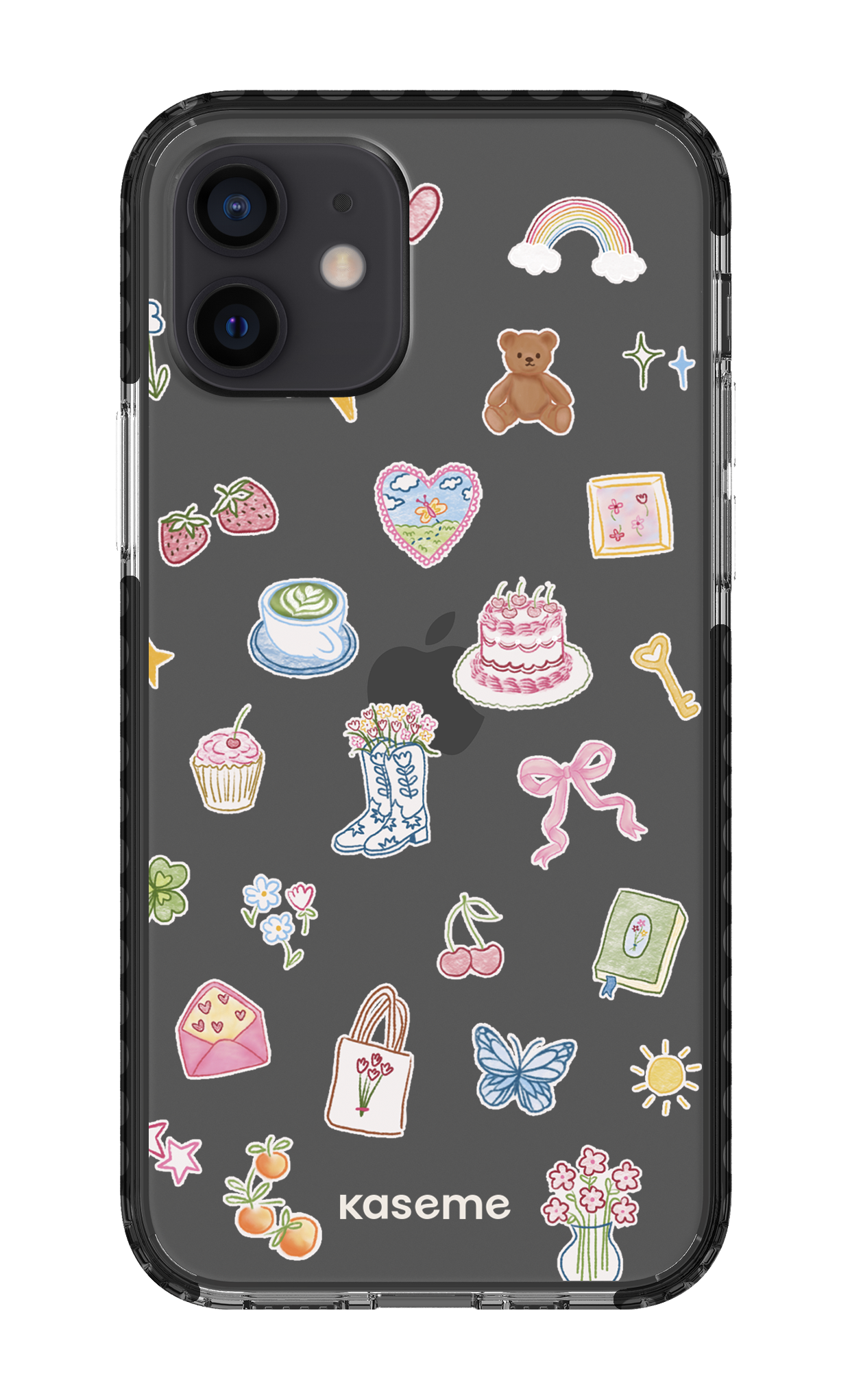 iPhone 12 Clear Case - Black Poetry Clear Case -