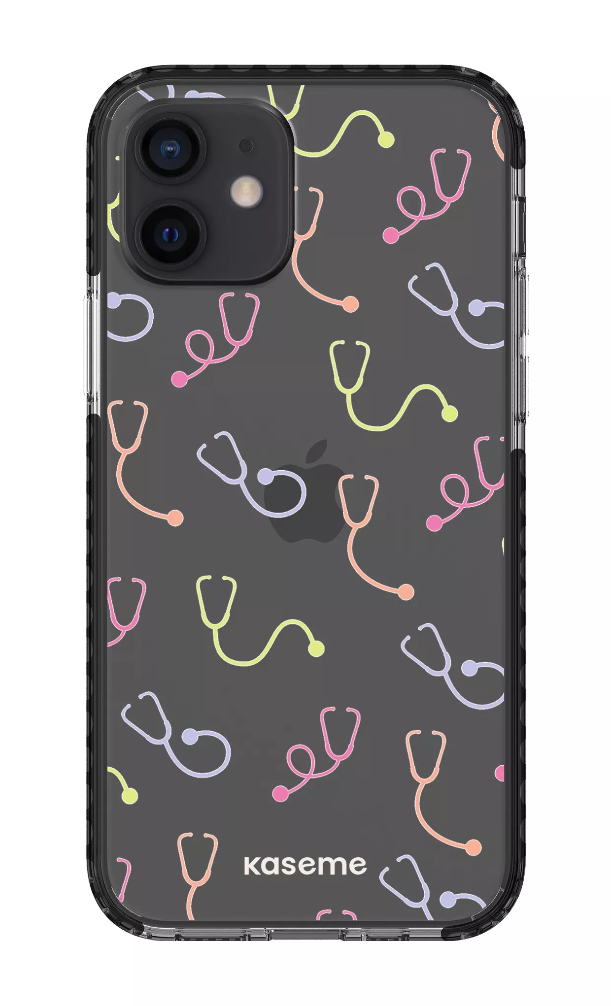 iPhone 12 Clear Case - Black Pulse Clear Case -