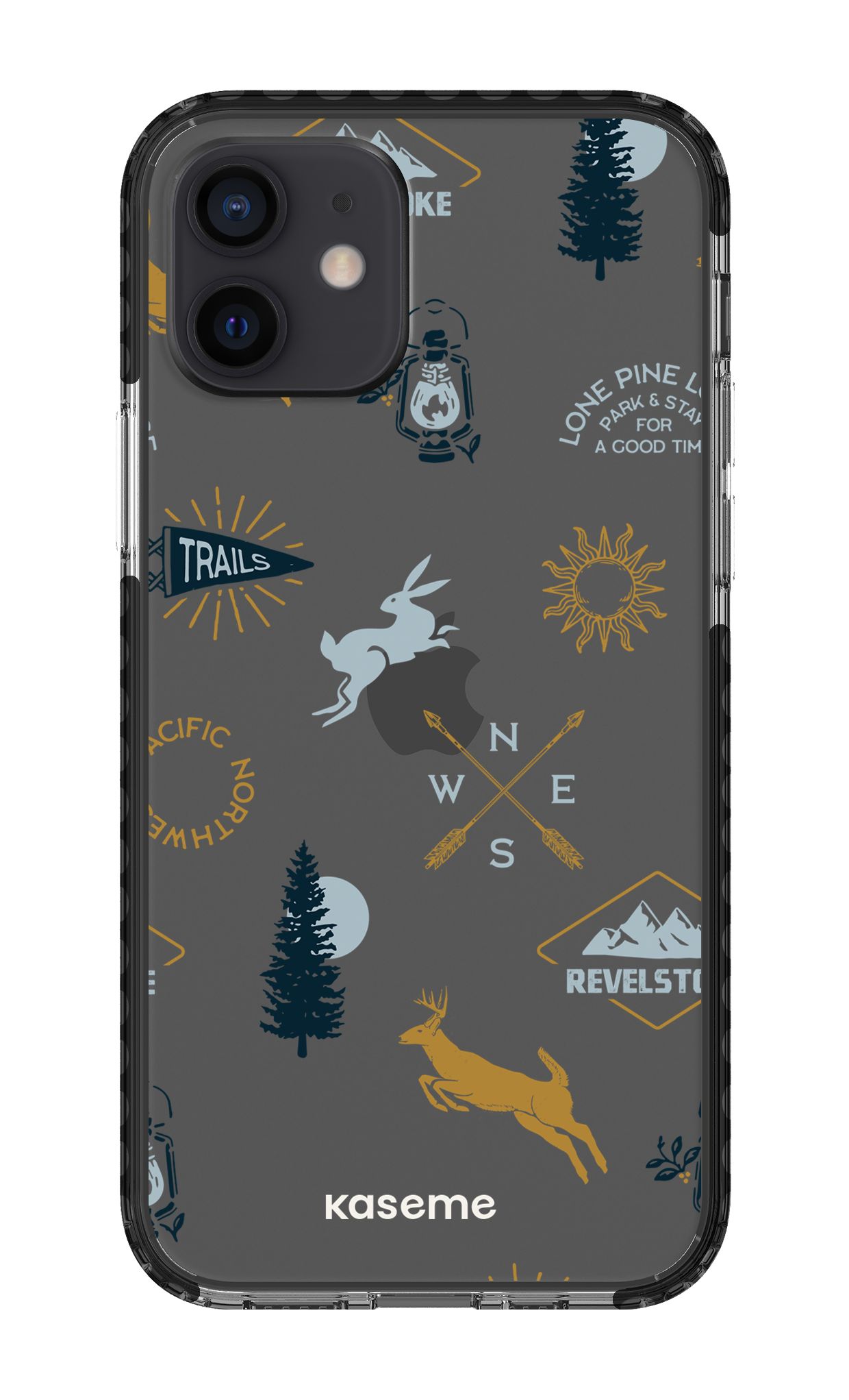 iPhone 12 Clear Case - Black Revelstoke white clear case -