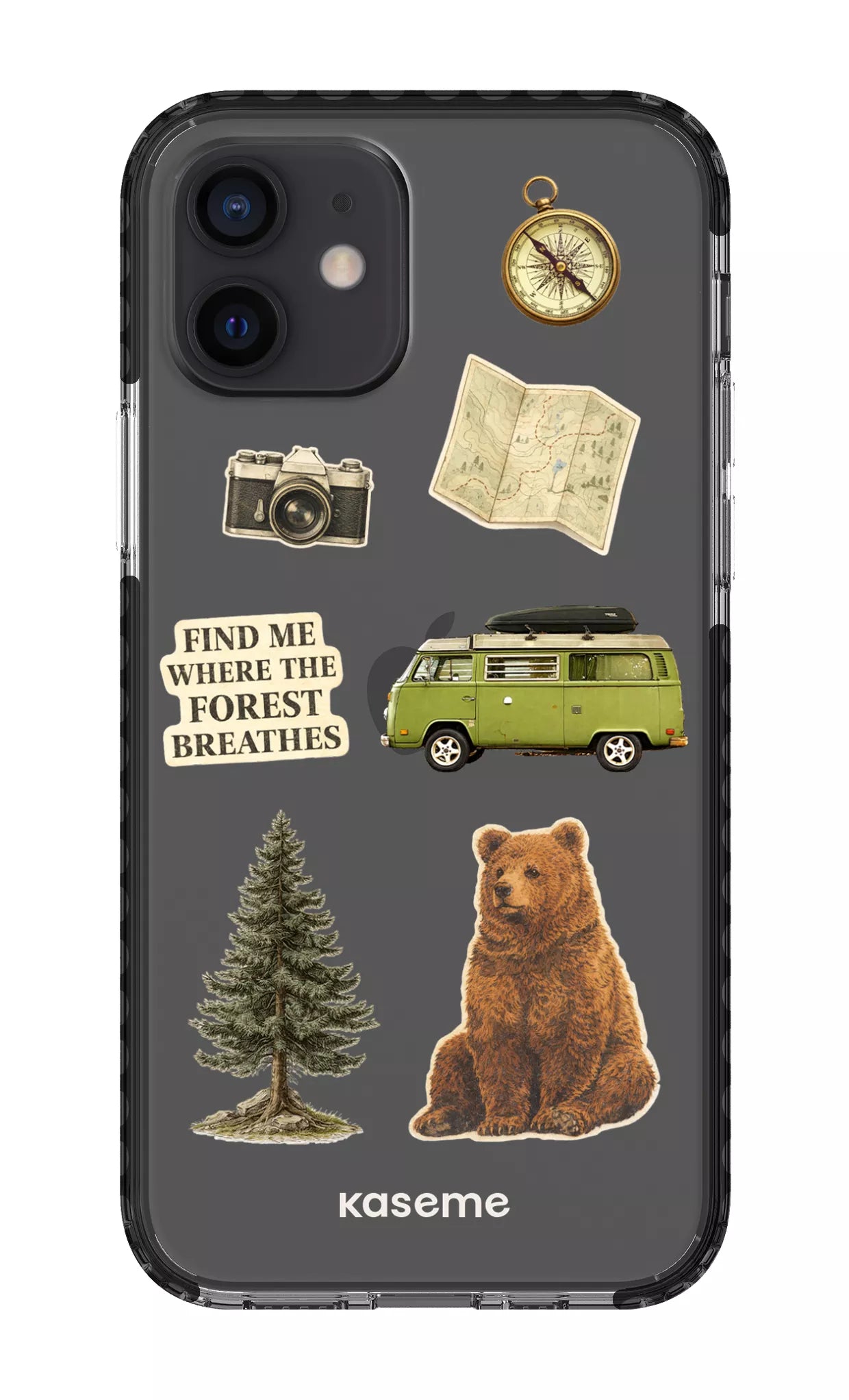 iPhone 12 Clear Case - Black Roamer Clear Case -