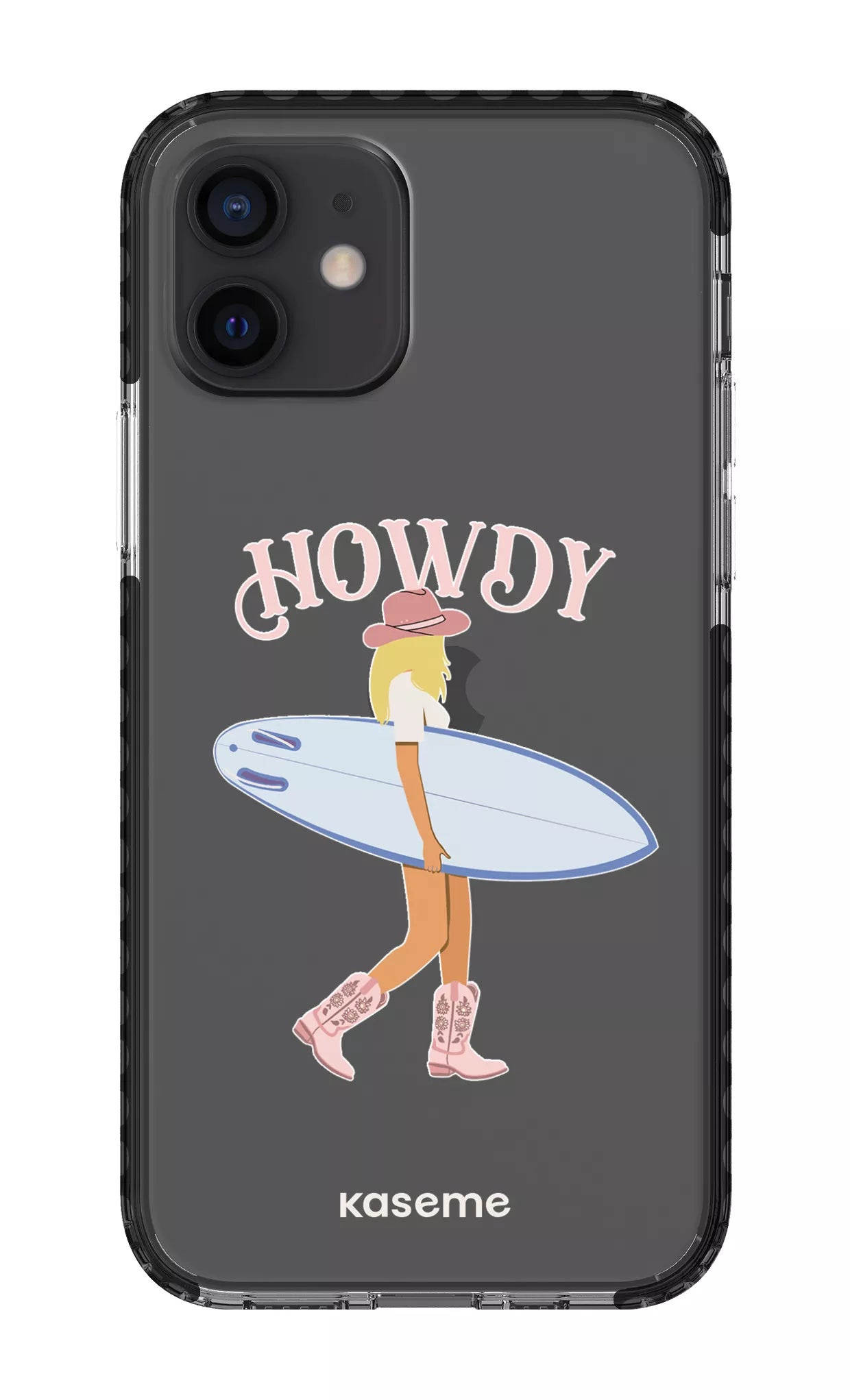 iPhone 12 Clear Case - Black Westsea Pink Clear Case -