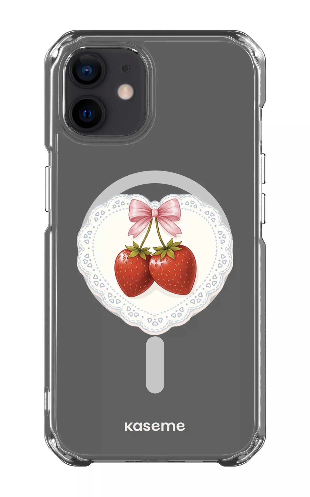 iPhone 12 Clear Case - Magsafe Fresa Lace Clear Case -