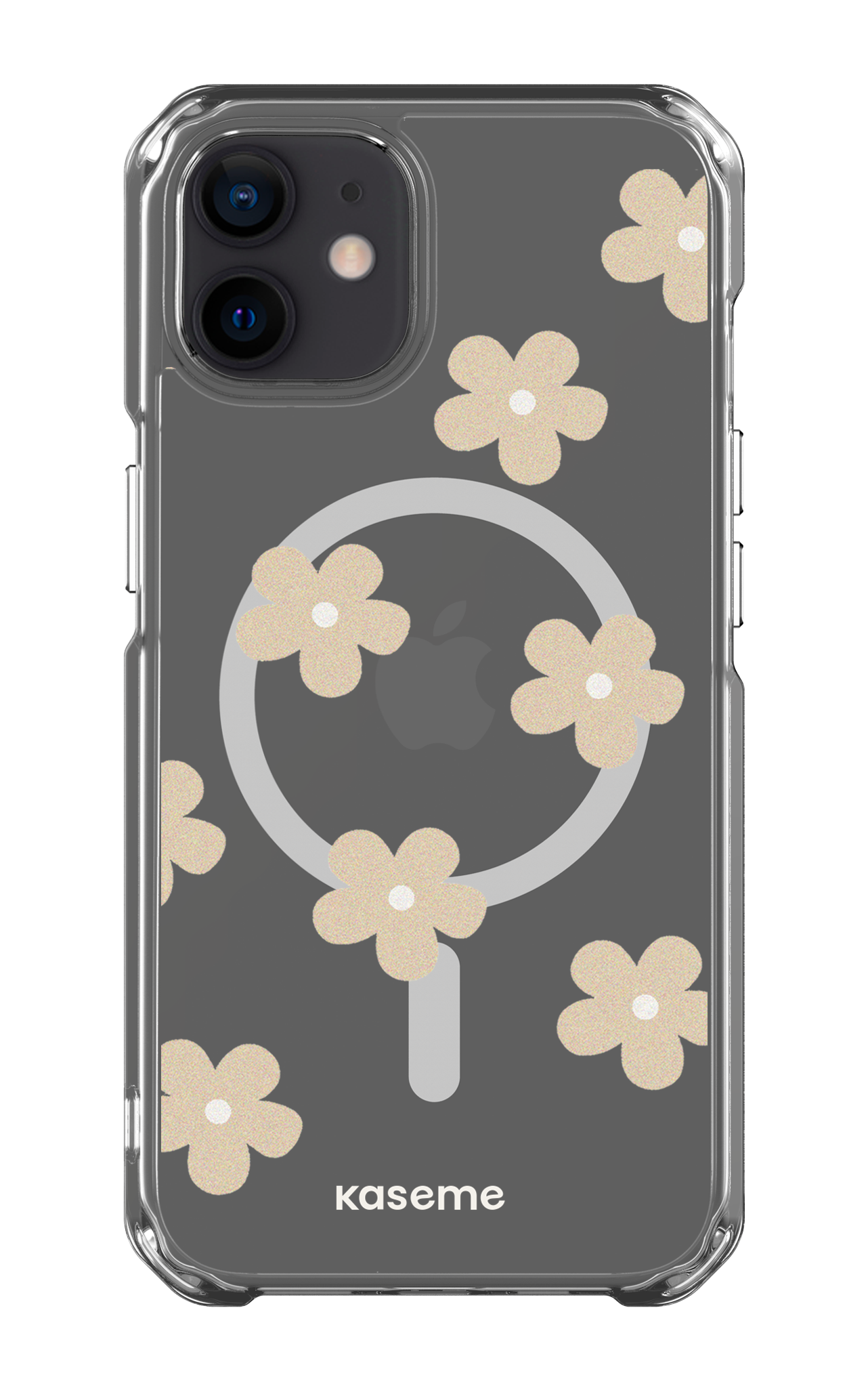iPhone 12 Clear Case - Magsafe Woodstock Beige Clear Case -