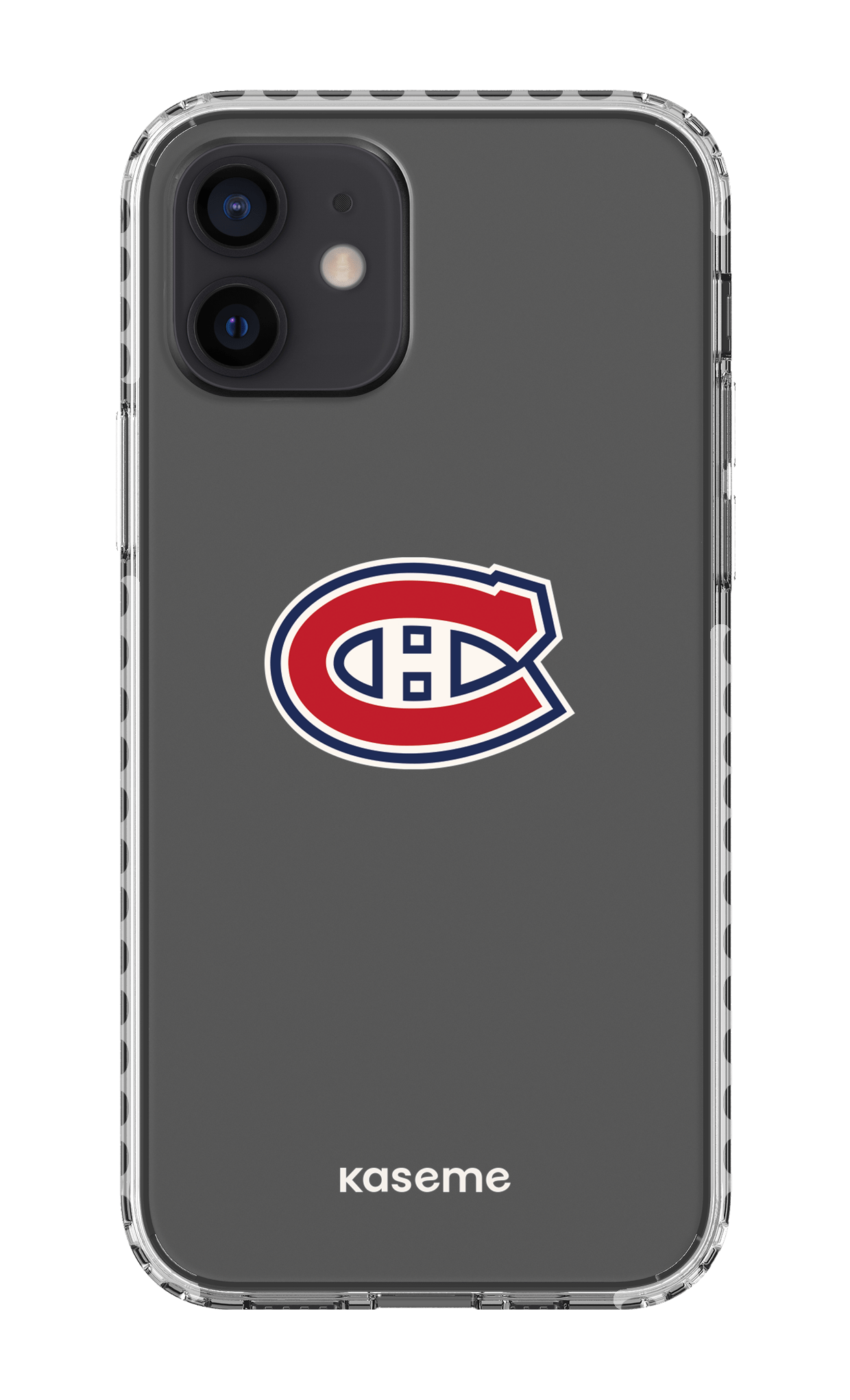 iPhone 12 Clear Case - White Canadiens Logo Clear -