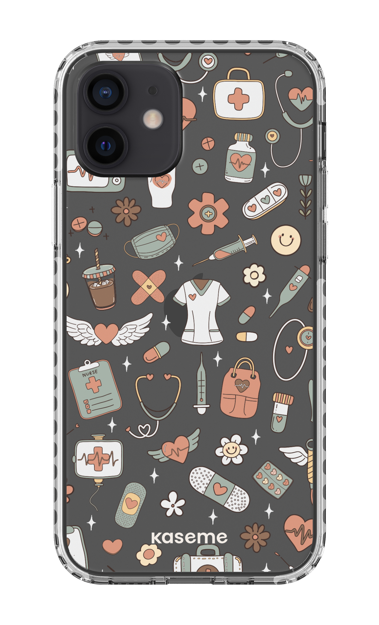 iPhone 12 Clear Case - White Code Clear Case -