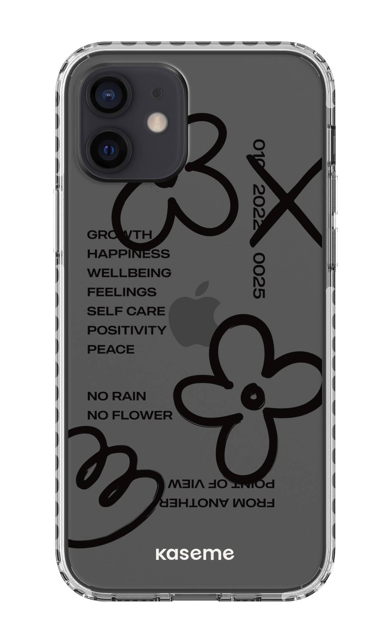 iPhone 12 Clear Case - White Feelings black clear case -