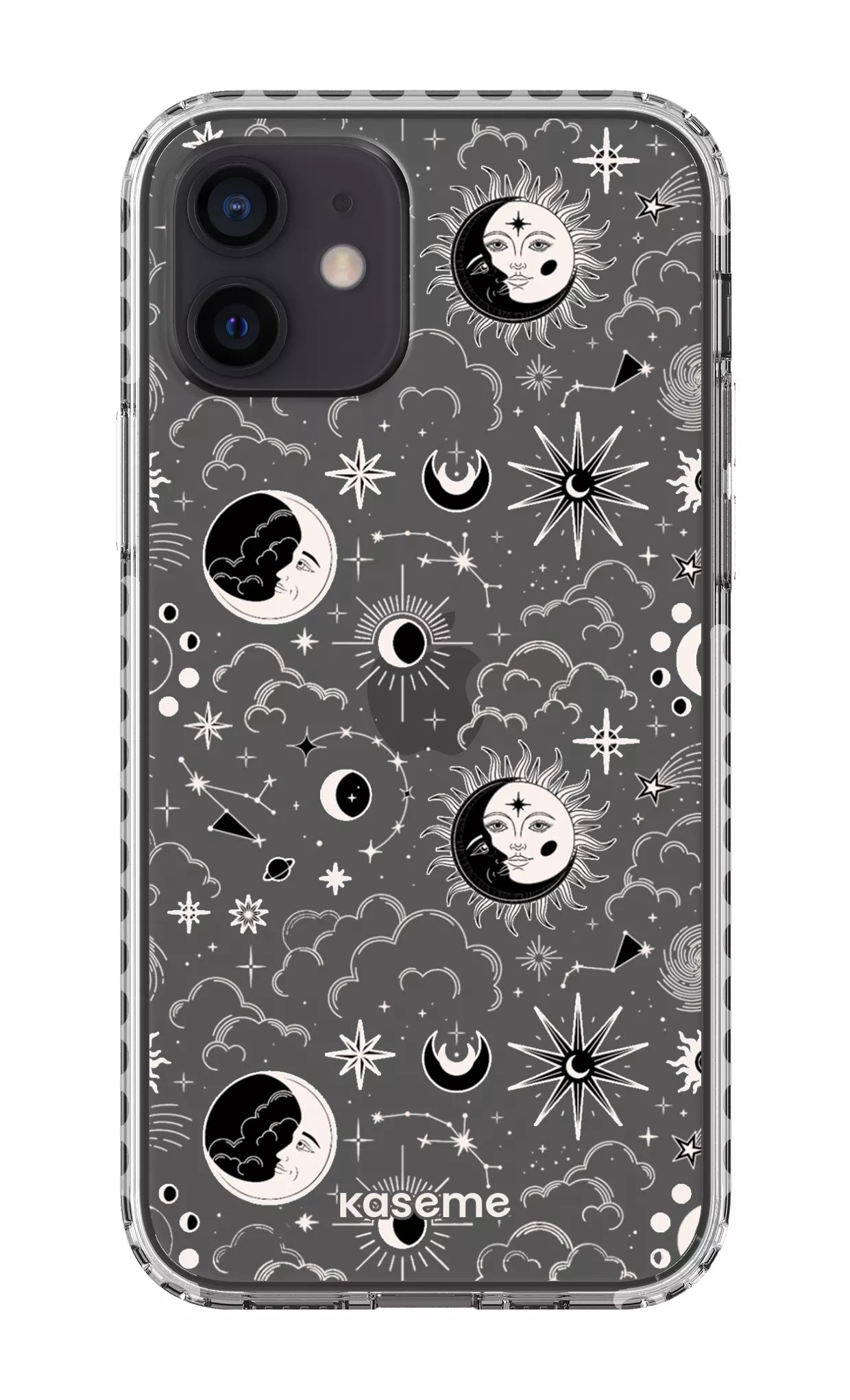 iPhone 12 Clear Case - White Milky Way Black Clear Case -