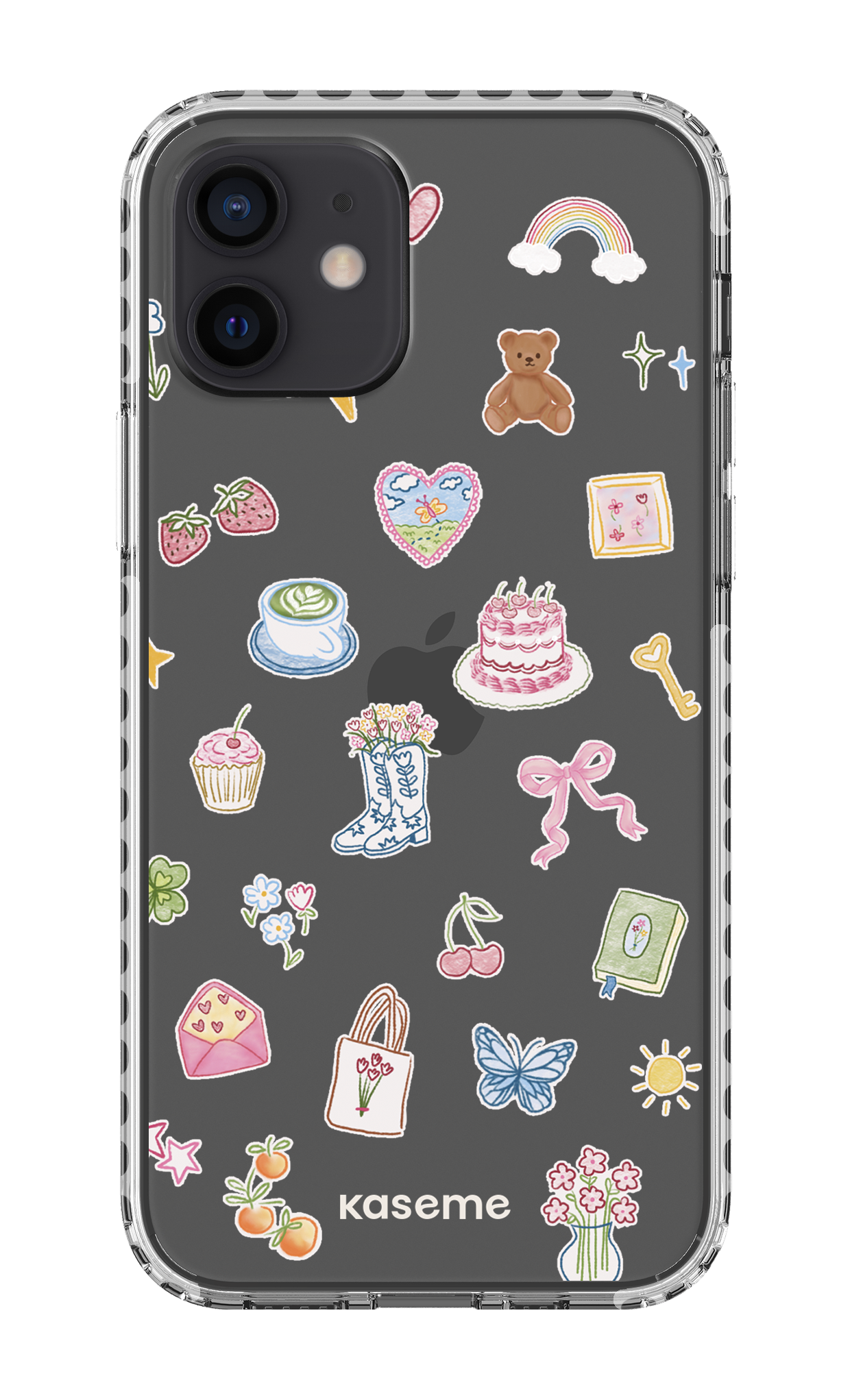 iPhone 12 Clear Case - White Poetry Clear Case -
