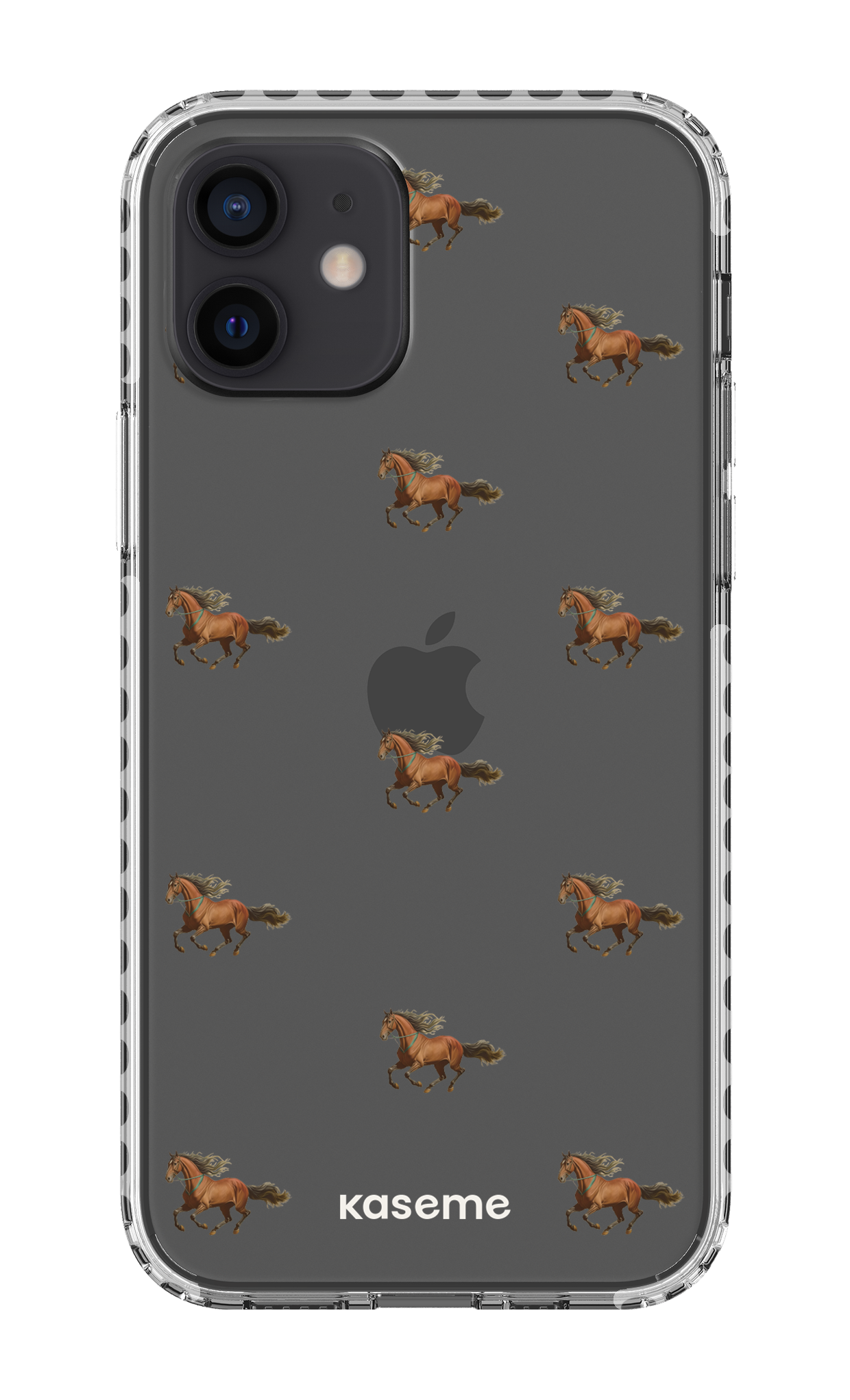 iPhone 12 Clear Case - White Saddle Clear Case -