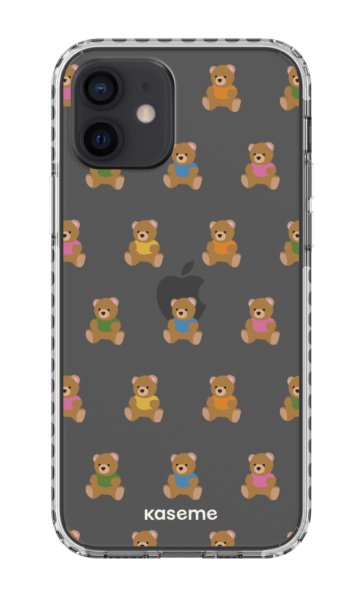 iPhone 12 Clear Case - White Teddy Clear Case -