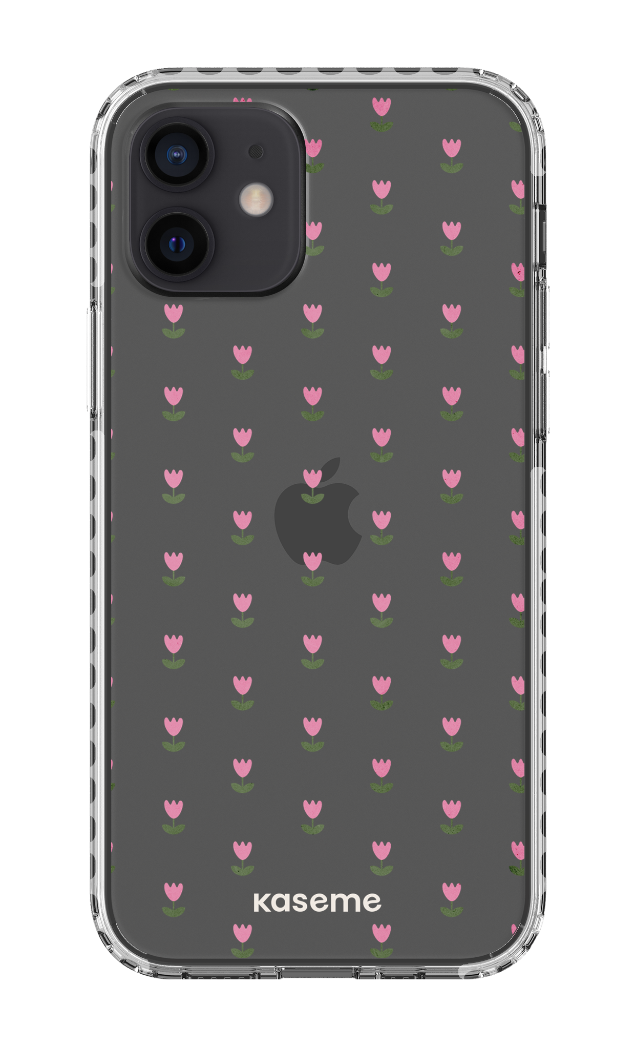 iPhone 12 Clear Case - White Triumph Pink Clear Case -