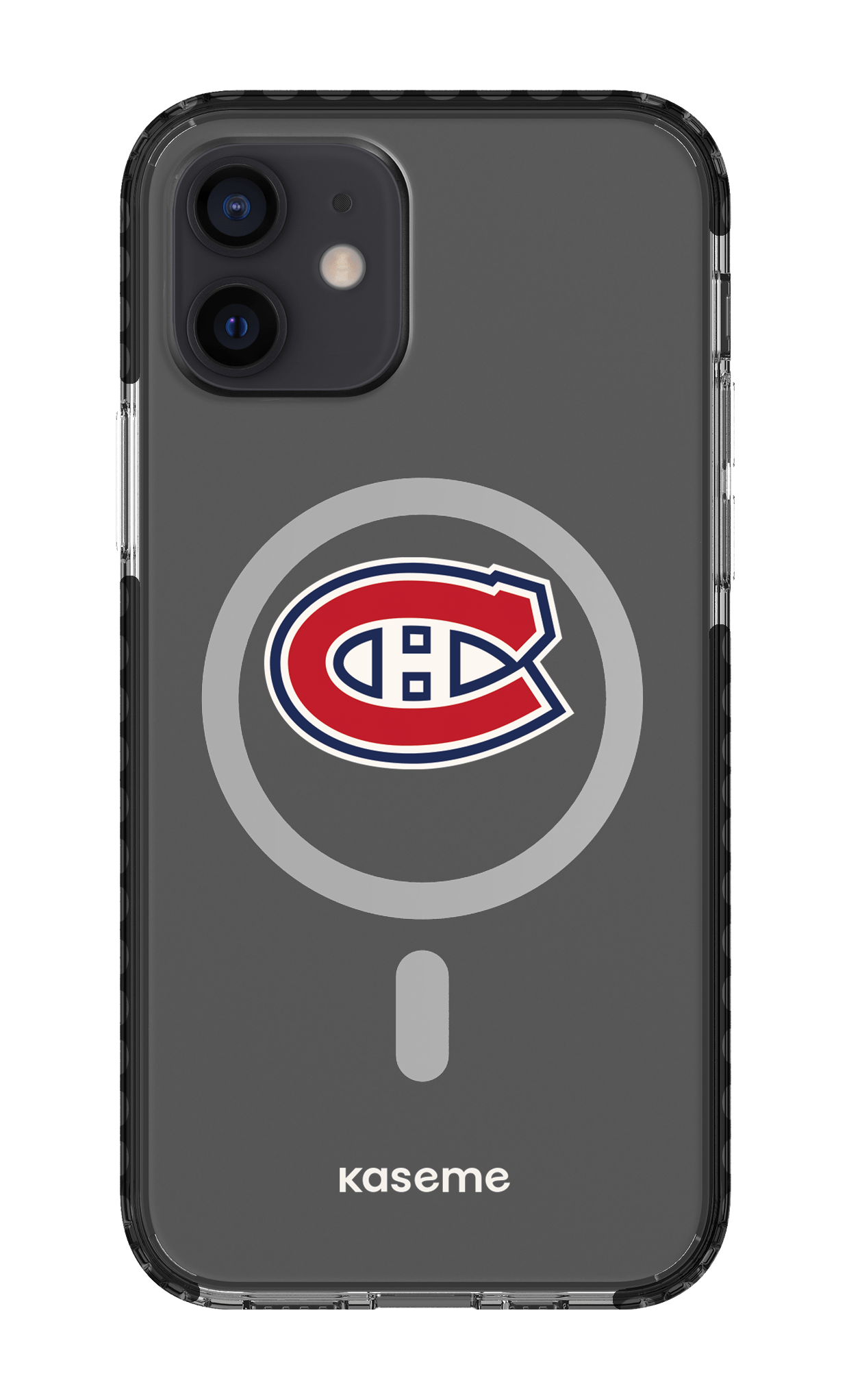 iPhone 12 Clear Case Magsafe - Black Canadiens Logo Clear -