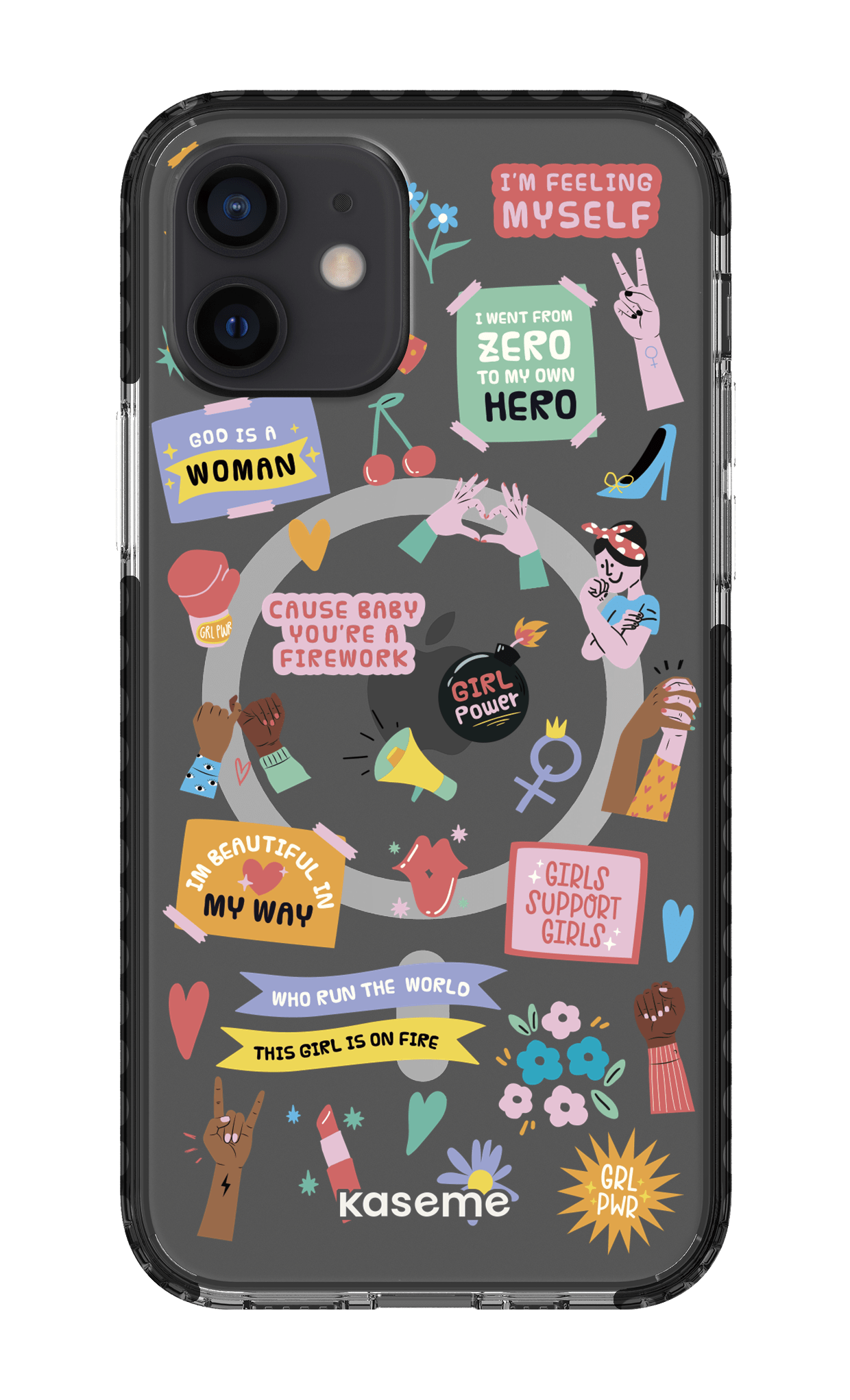 iPhone 12 Clear Case Magsafe - Black Girl Boss Clear Case -