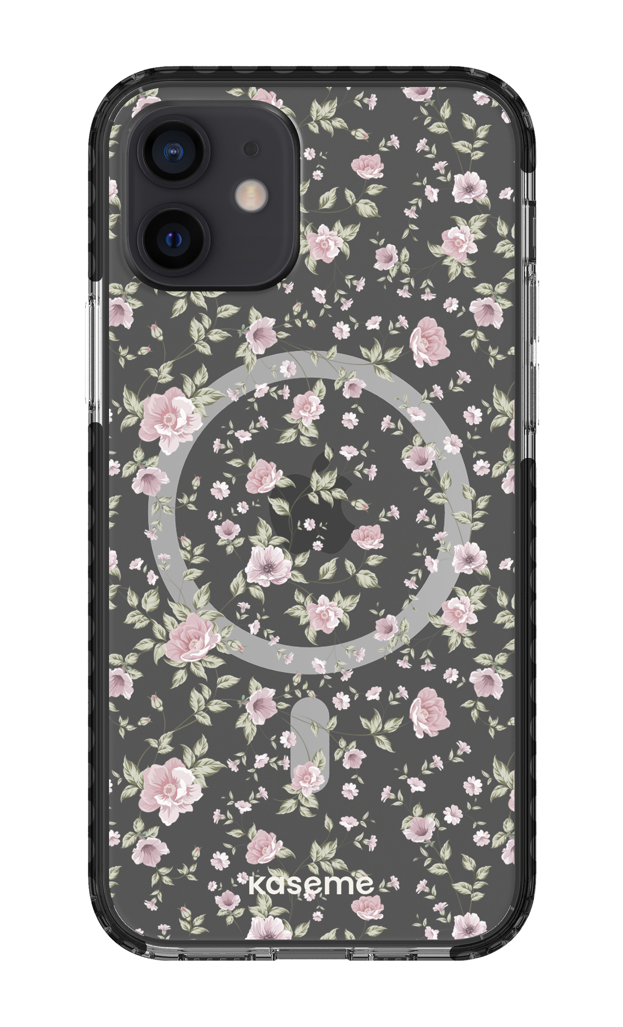 iPhone 12 Clear Case Magsafe - Black La Vie en Rose Clear Case -