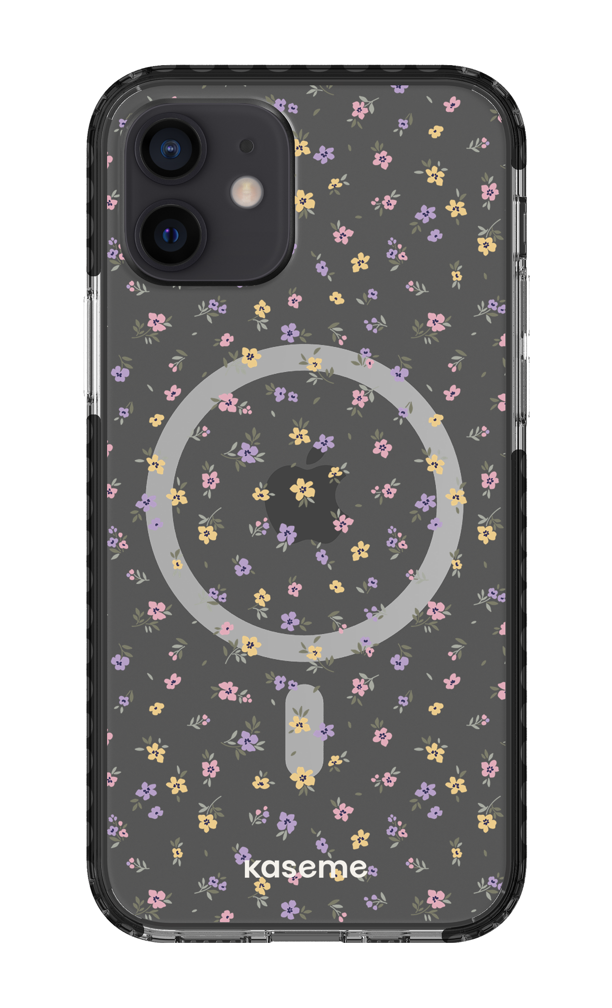 iPhone 12 Clear Case Magsafe - Black Porcelain Blossom Clear Case -