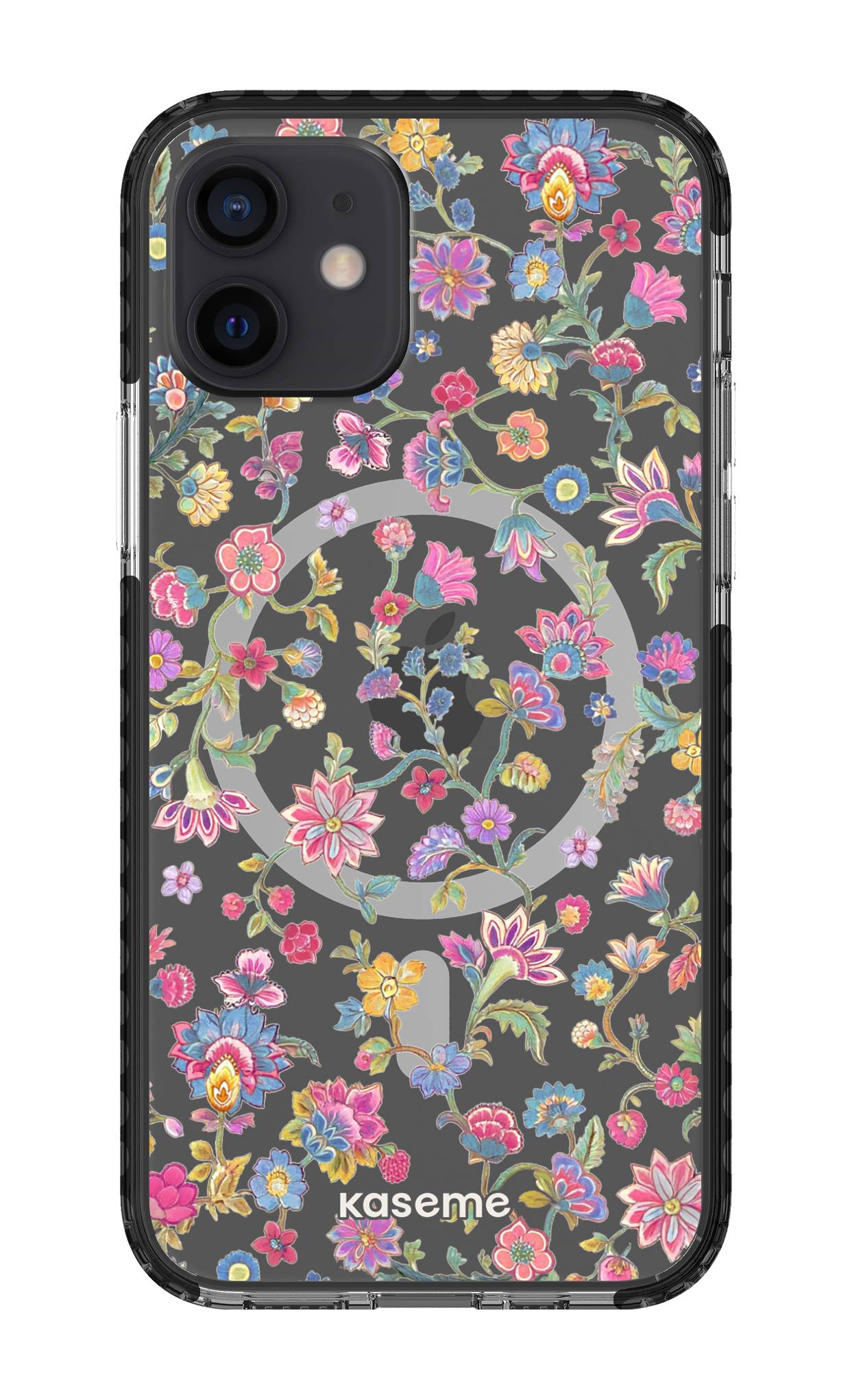 iPhone 12 Clear Case Magsafe - Black Secret Garden Clear Case -