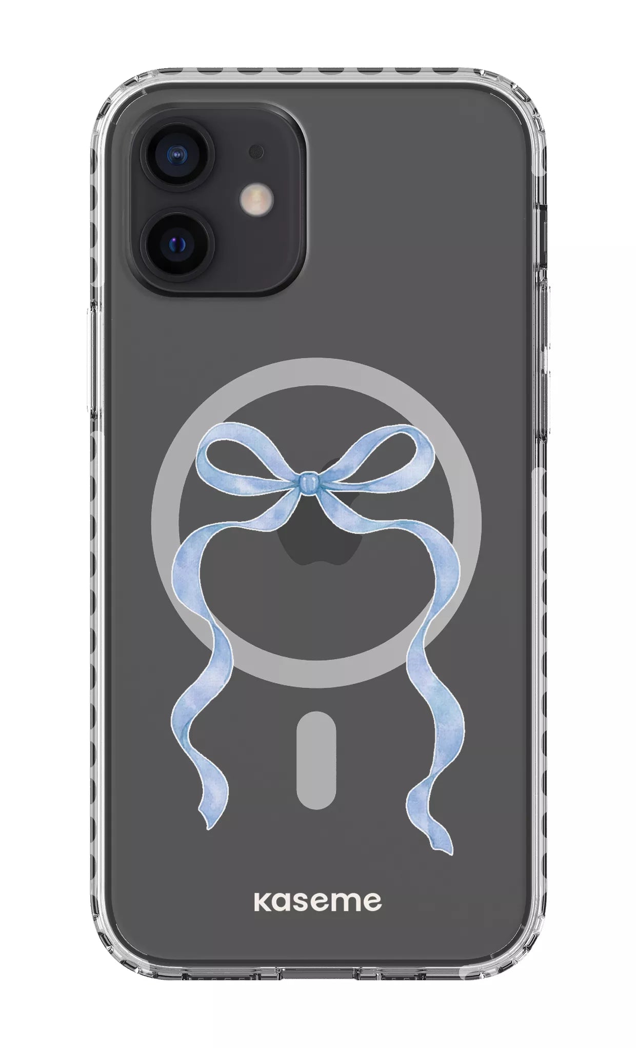 iPhone 12 Clear Case Magsafe - White Celeste Blue Clear Case -