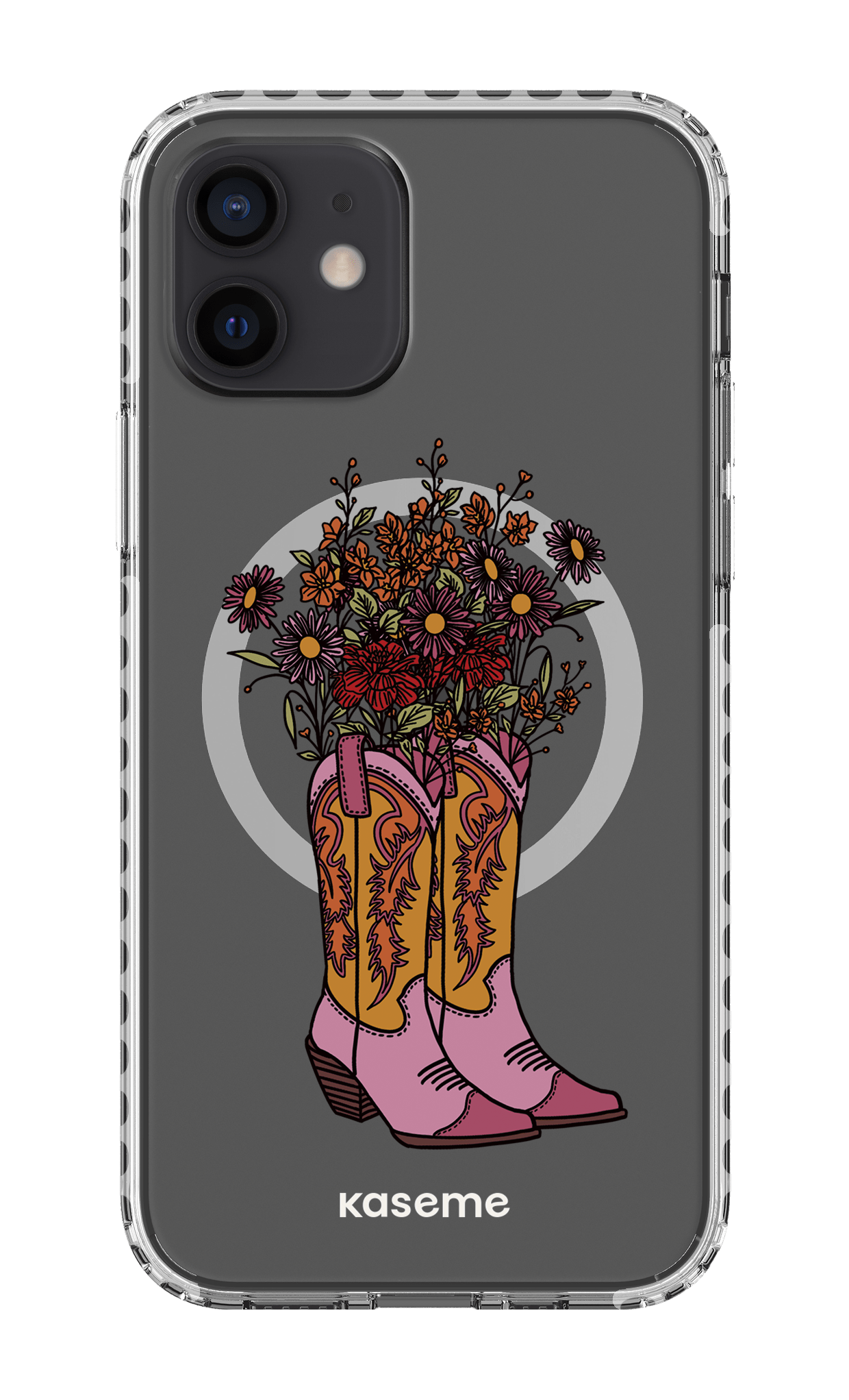 iPhone 12 Clear Case Magsafe - White Howdy Clear Case -