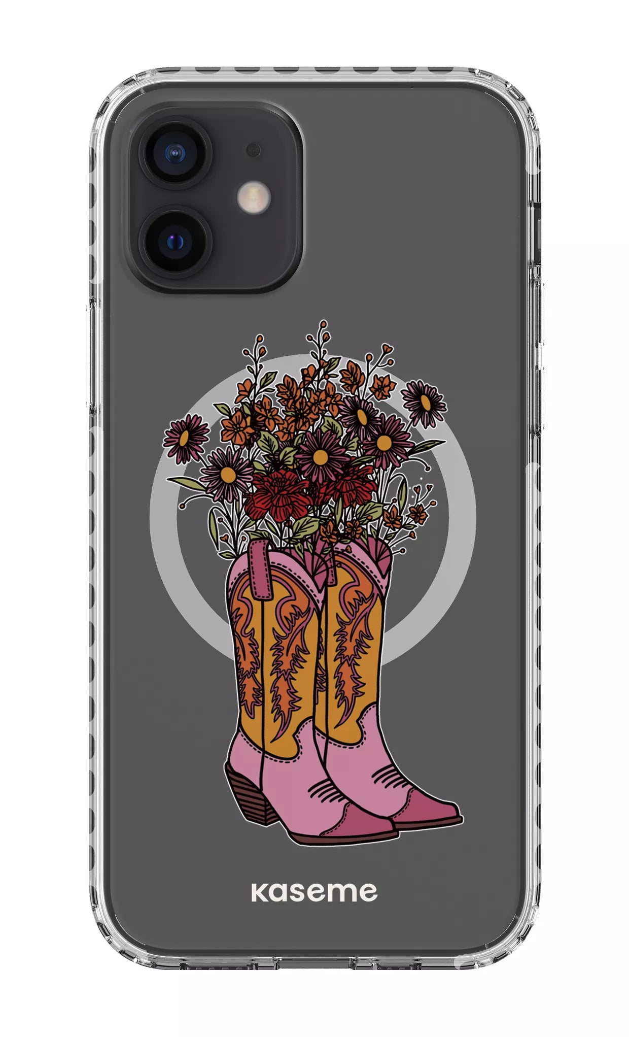 iPhone 12 Clear Case Magsafe - White Howdy Clear Case -