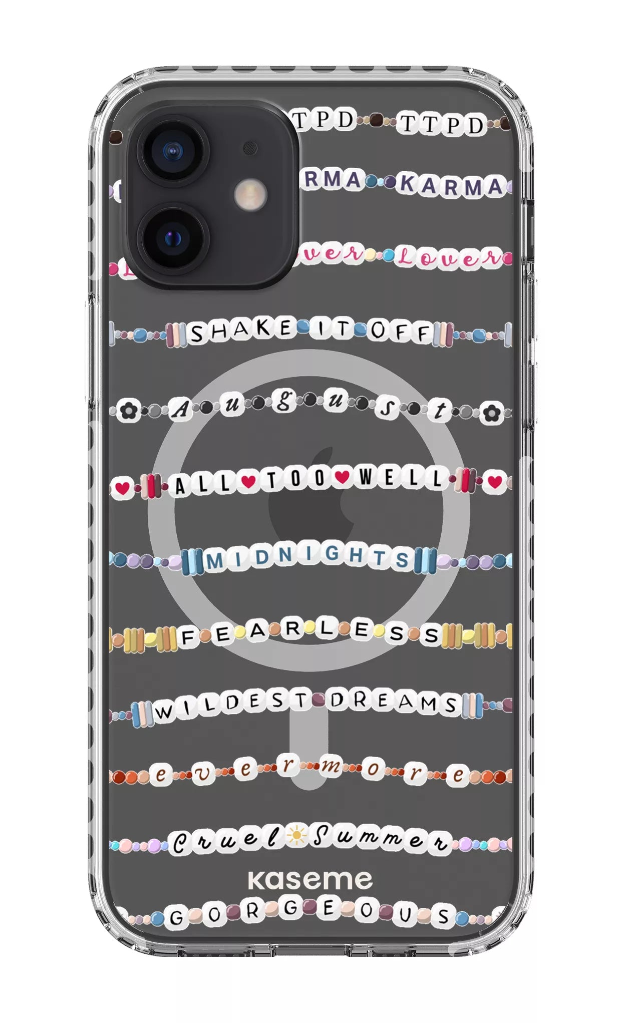 iPhone 12 Clear Case Magsafe - White Love Story Clear Case -