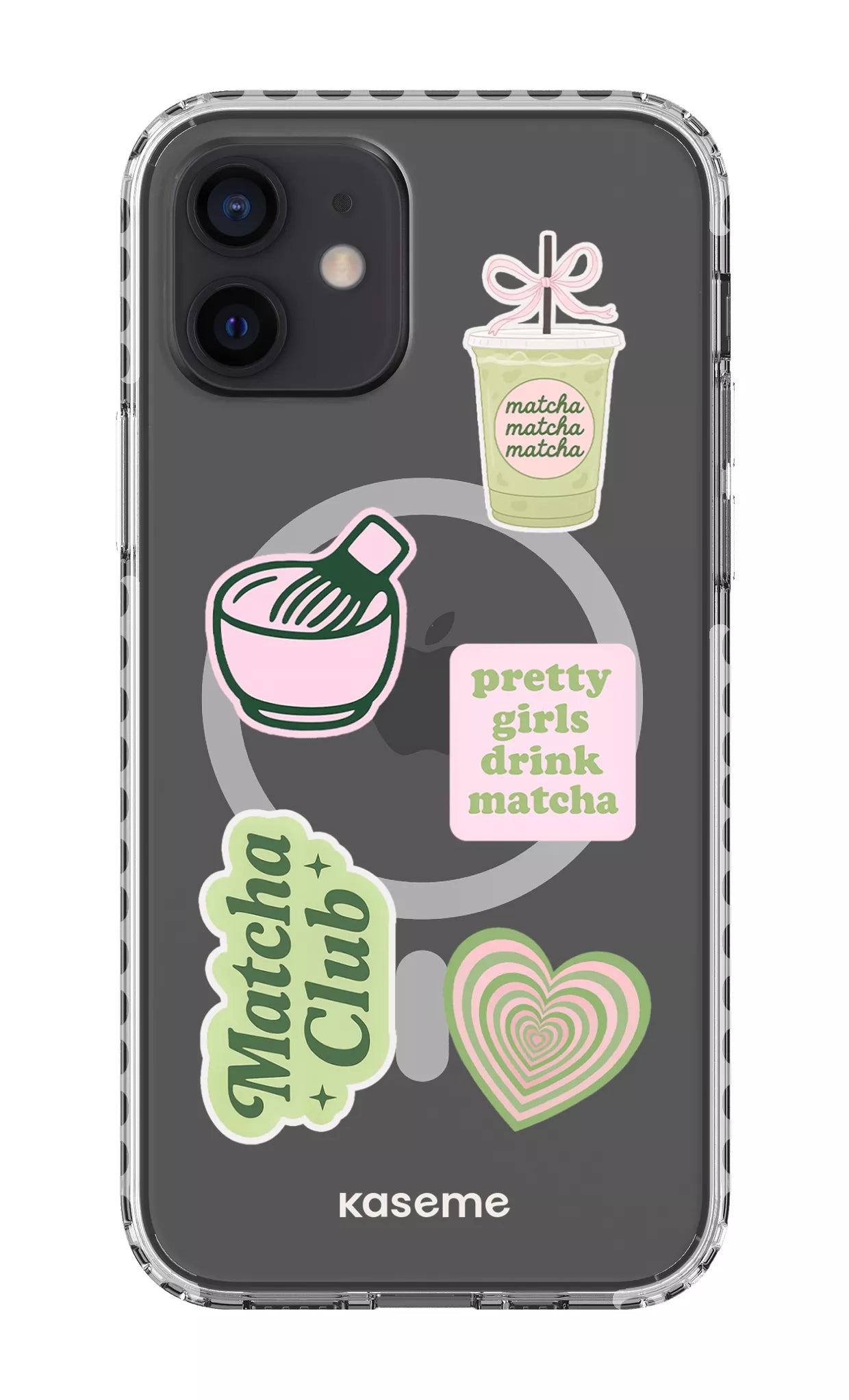 iPhone 12 Clear Case Magsafe - White Matcha Clear Case -