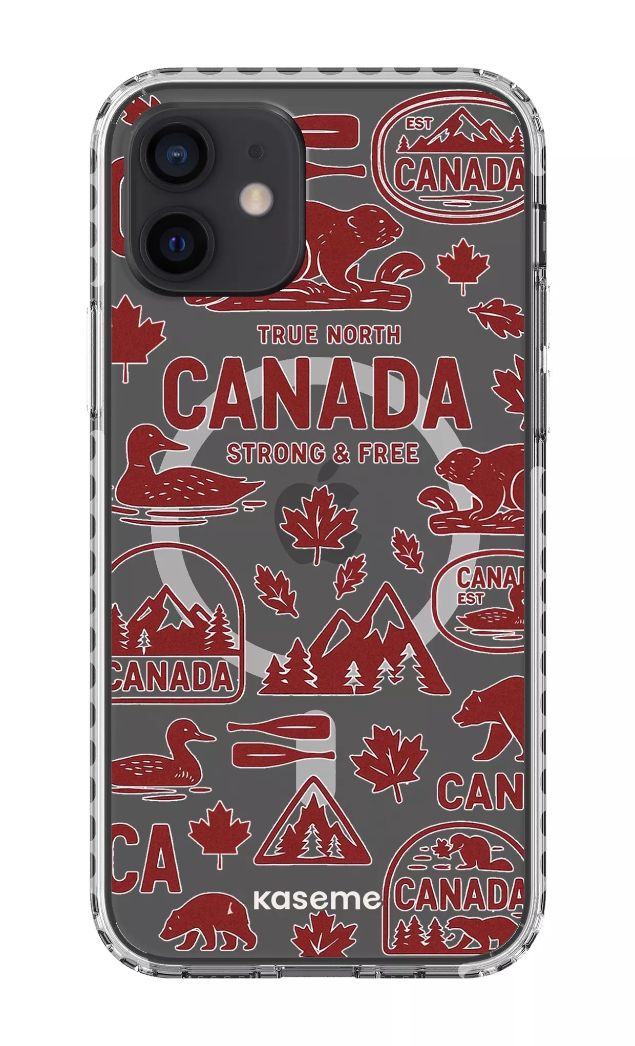 iPhone 12 Clear Case Magsafe - White Oh Canada Clear Case -