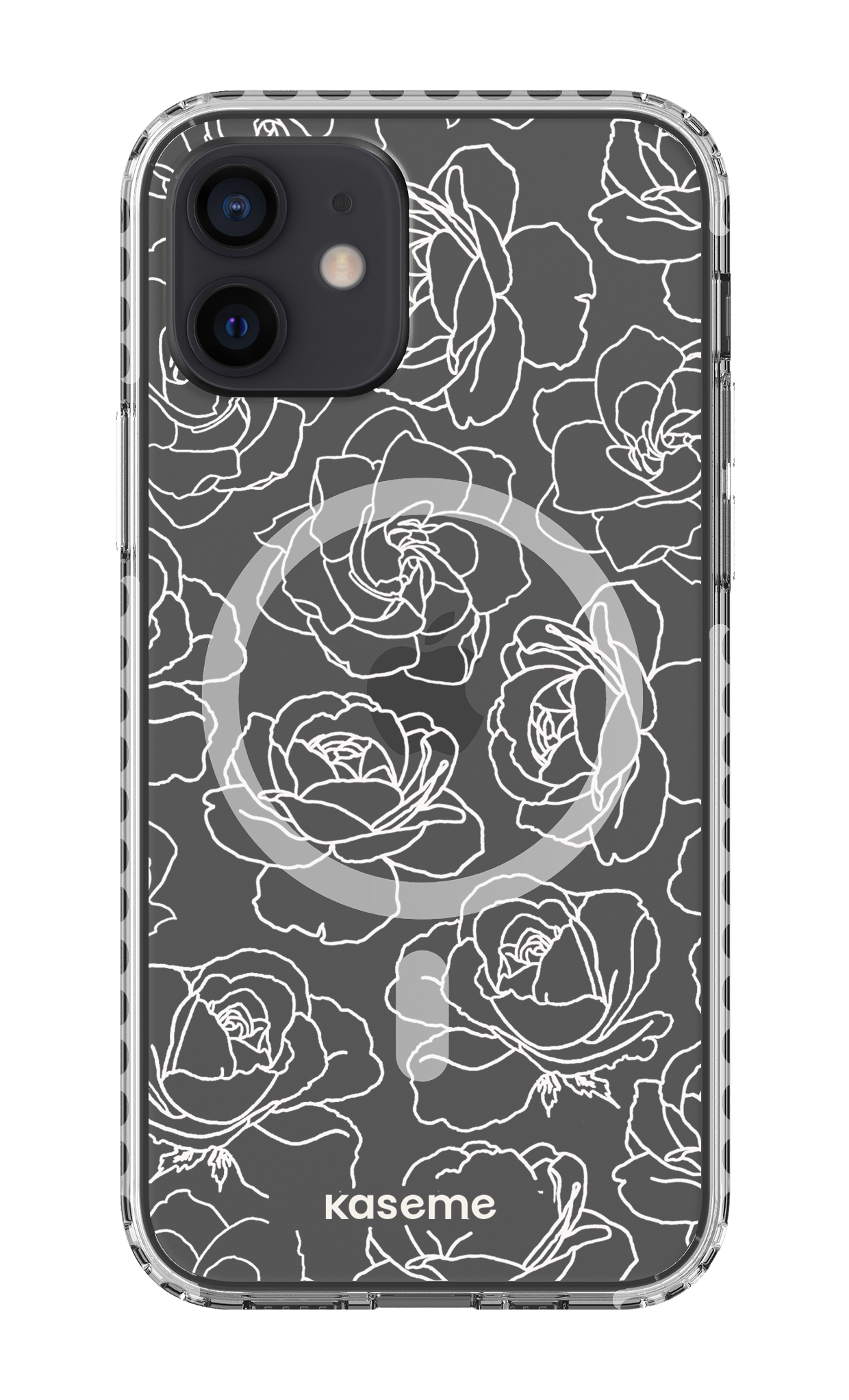 iPhone 12 Clear Case Magsafe - White Polar Flowers Clear Case -
