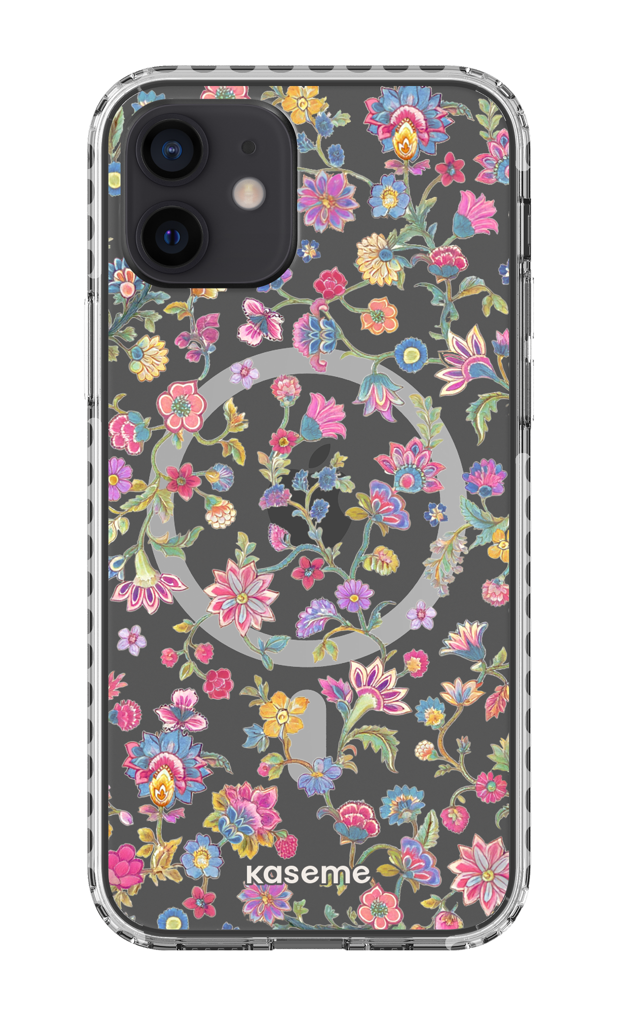 iPhone 12 Clear Case Magsafe - White Secret Garden Clear Case -
