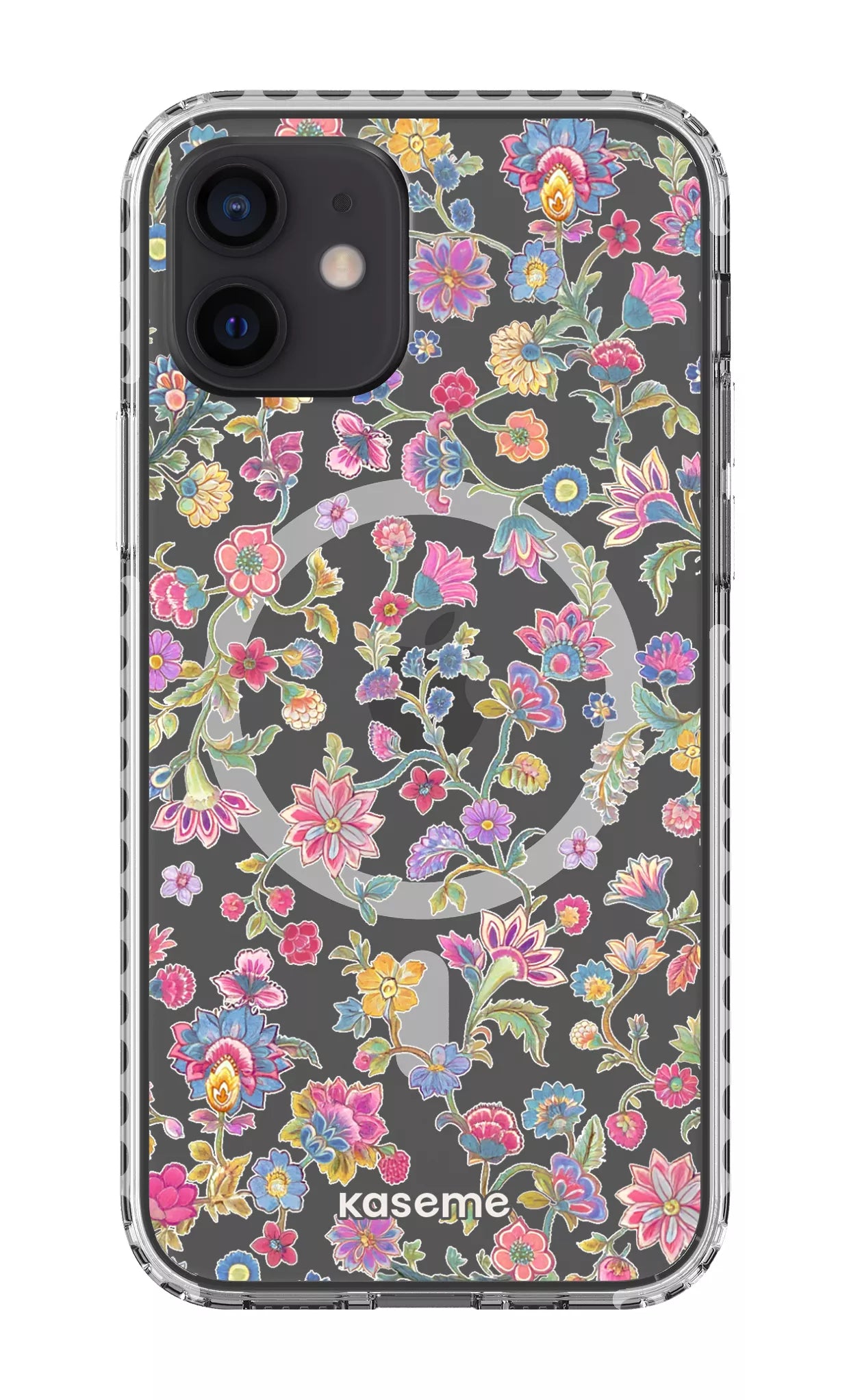 iPhone 12 Clear Case Magsafe - White Secret Garden Clear Case -